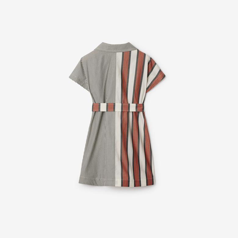Burberry Gilly Striped Cotton Çocuk Renkli Elbise