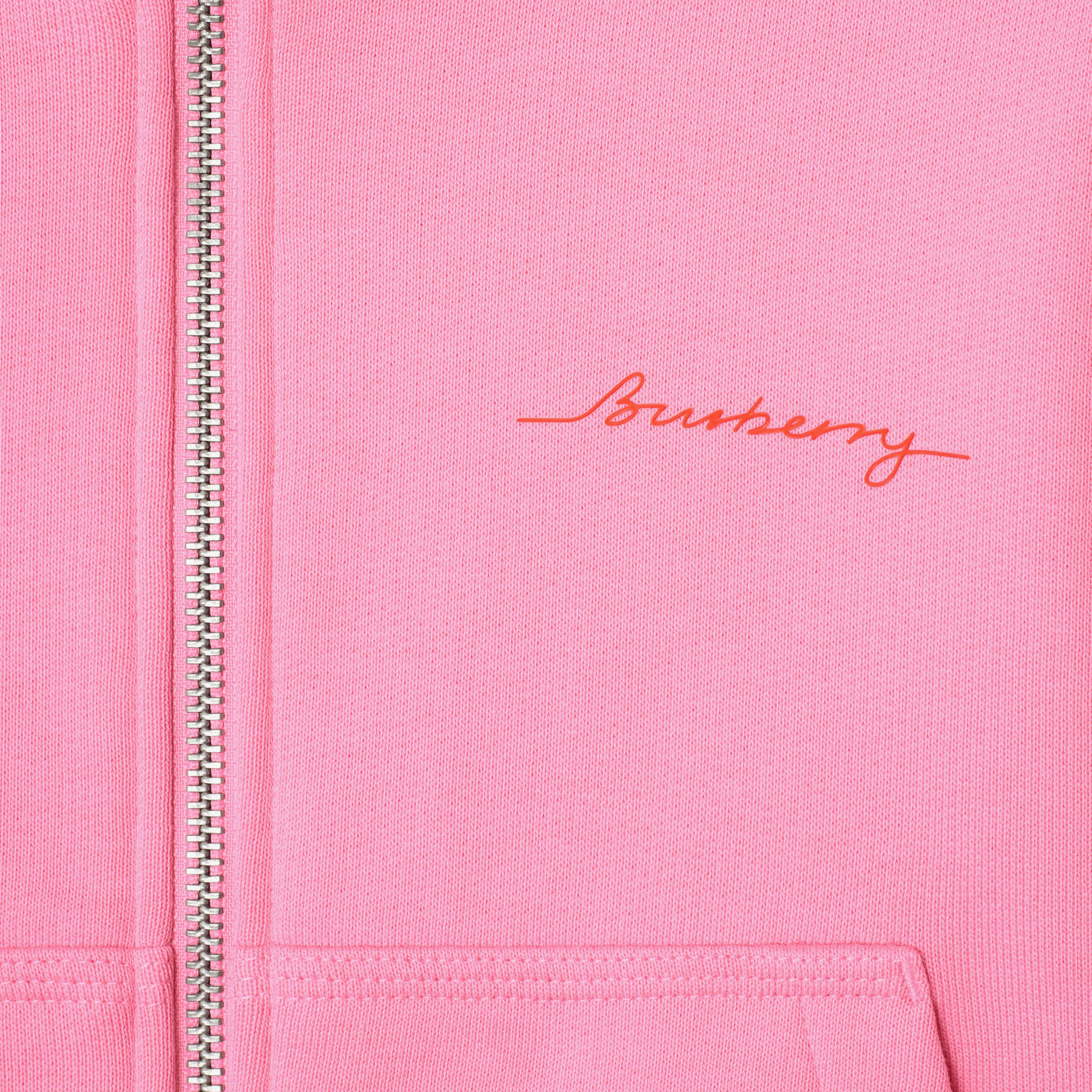 Burberry Sami Logo Cotton Zip Çocuk Pembe Hoodie