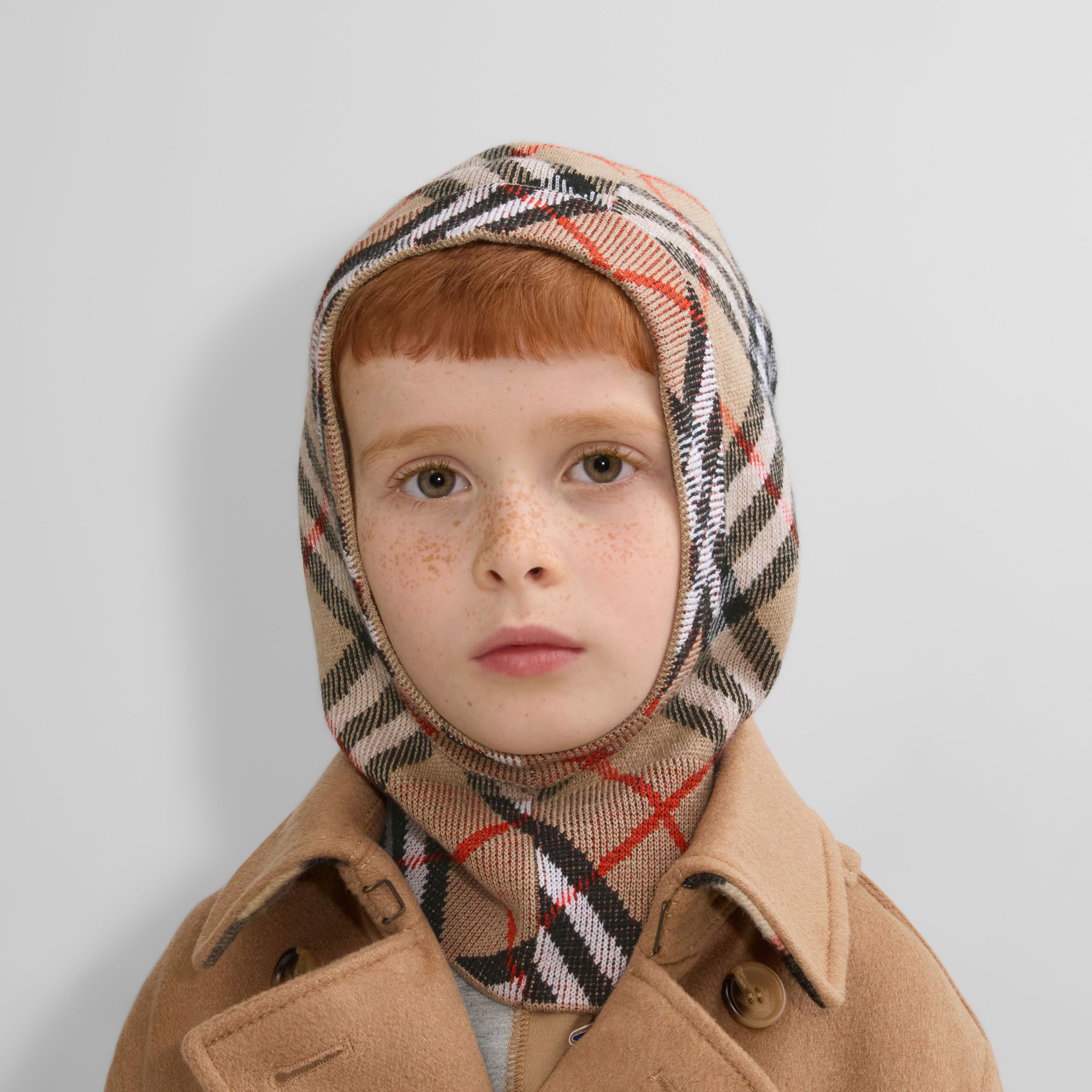 Burberry Sarah Jaq Wool Hood Çocuk Bej Şapka