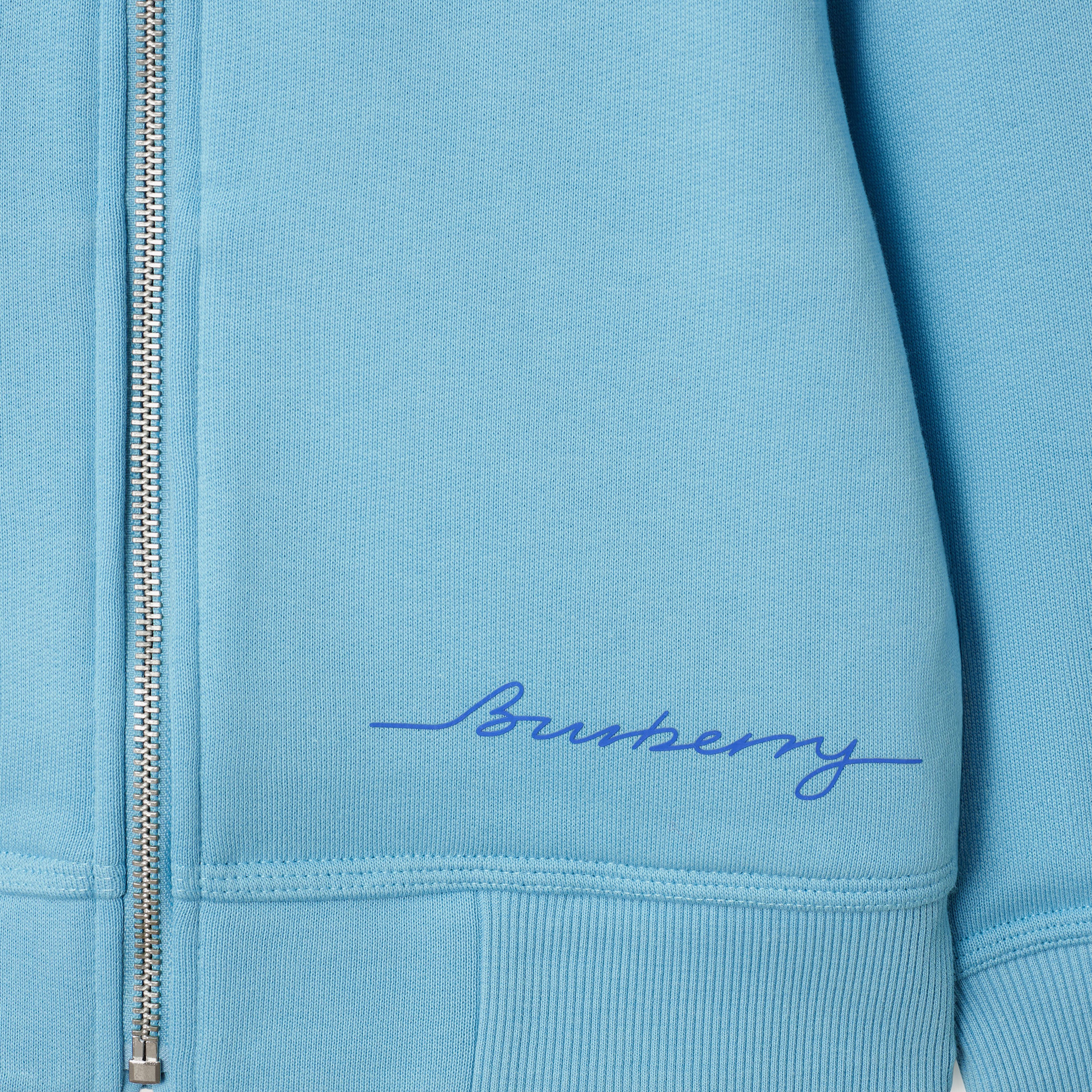 Burberry Clyde Logo Cotton Zip Çocuk Mavi Hoodie