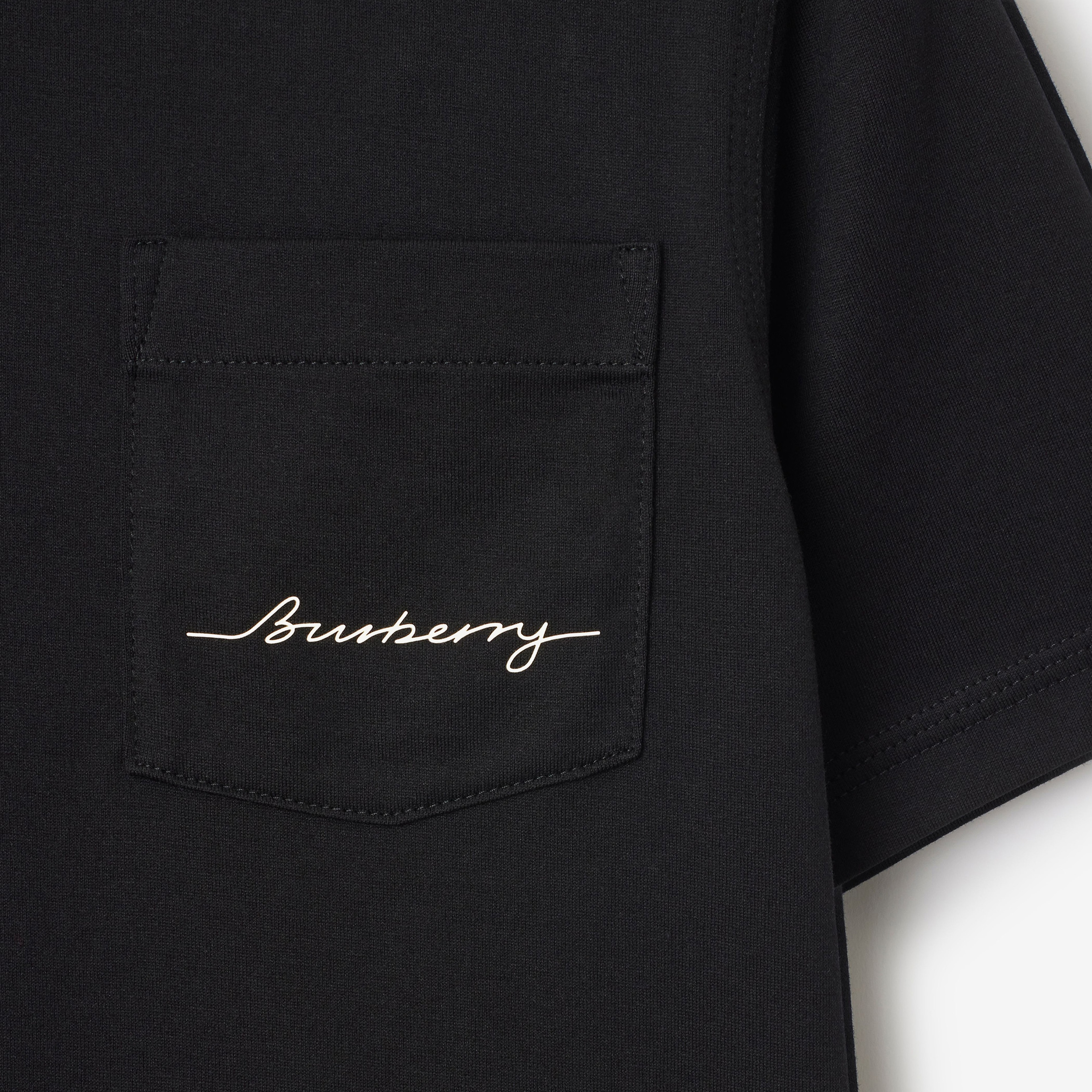 Burberry Cedar Logo Cotton Çocuk Siyah T-Shirt