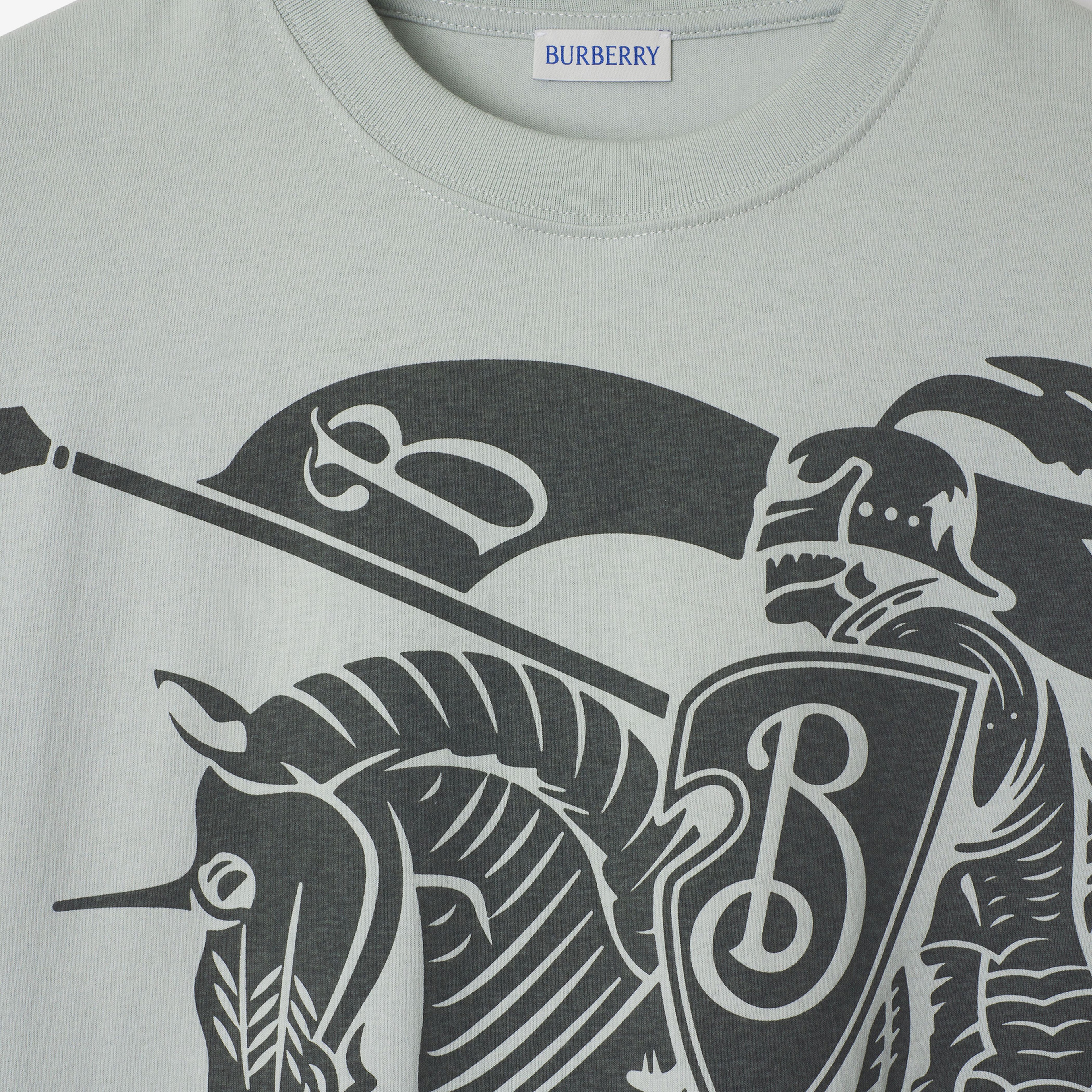 Burberry For Cotton Erkek Mavi T-Shirt