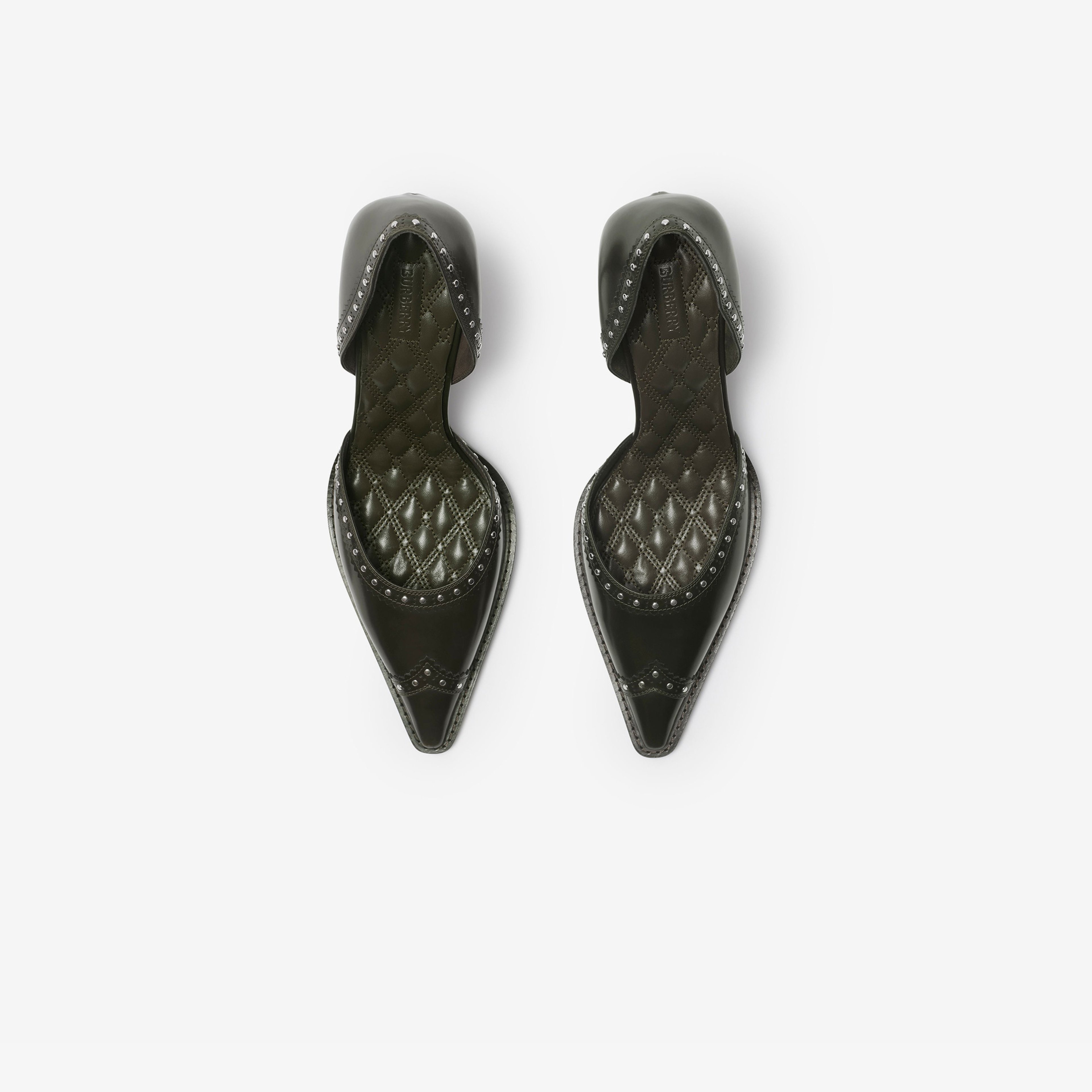 Burberry D'Orsay Studded Leather Bird Pumps Kadın Haki Sneakers