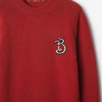 Burberry Lny Pai Snake Wool Cashmere Kadın Kırmızı Kazak