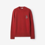 Burberry Lny Pai Snake Wool Cashmere Kadın Kırmızı Kazak
