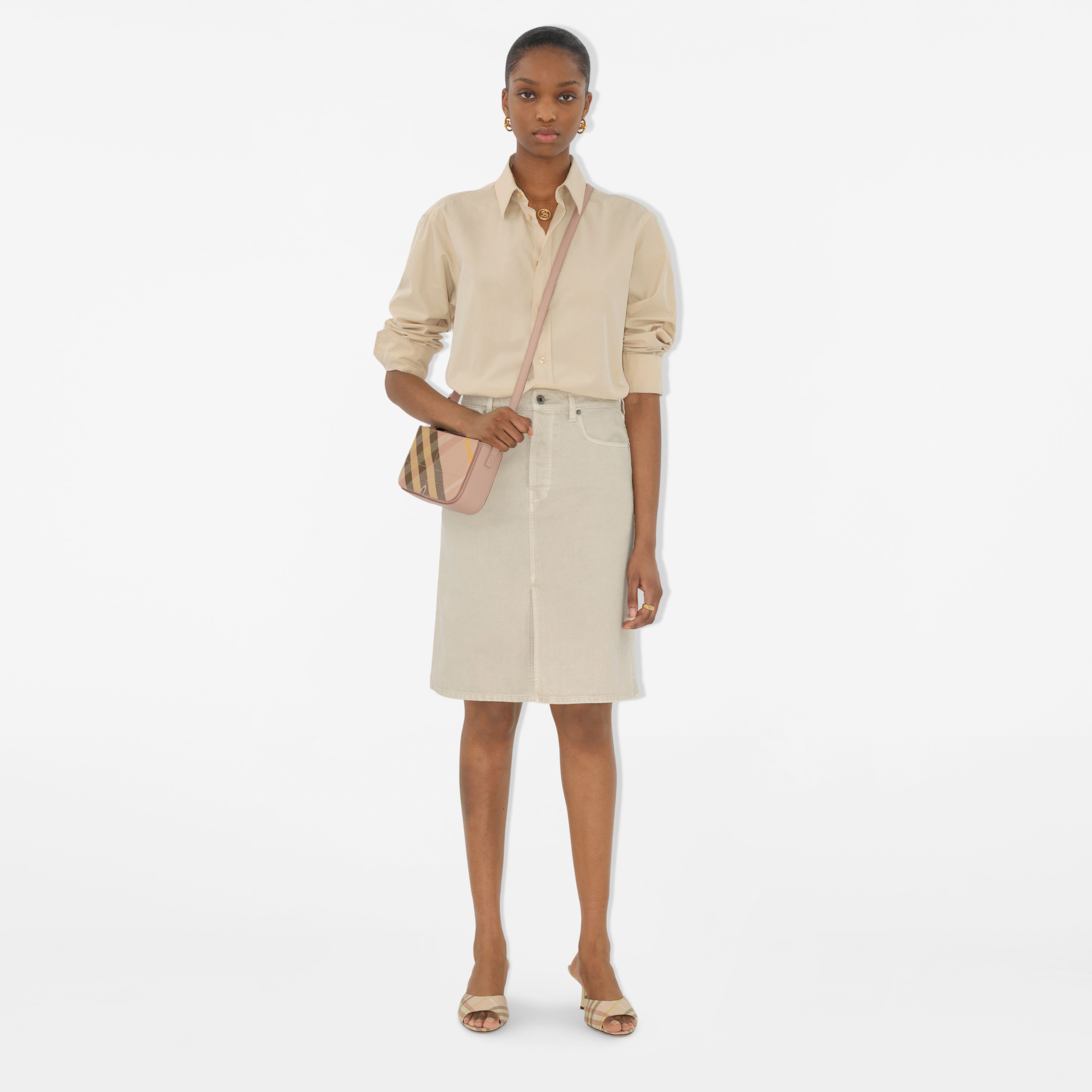 Burberry Snip Crossbody Kadın Krem Omuz Çantası