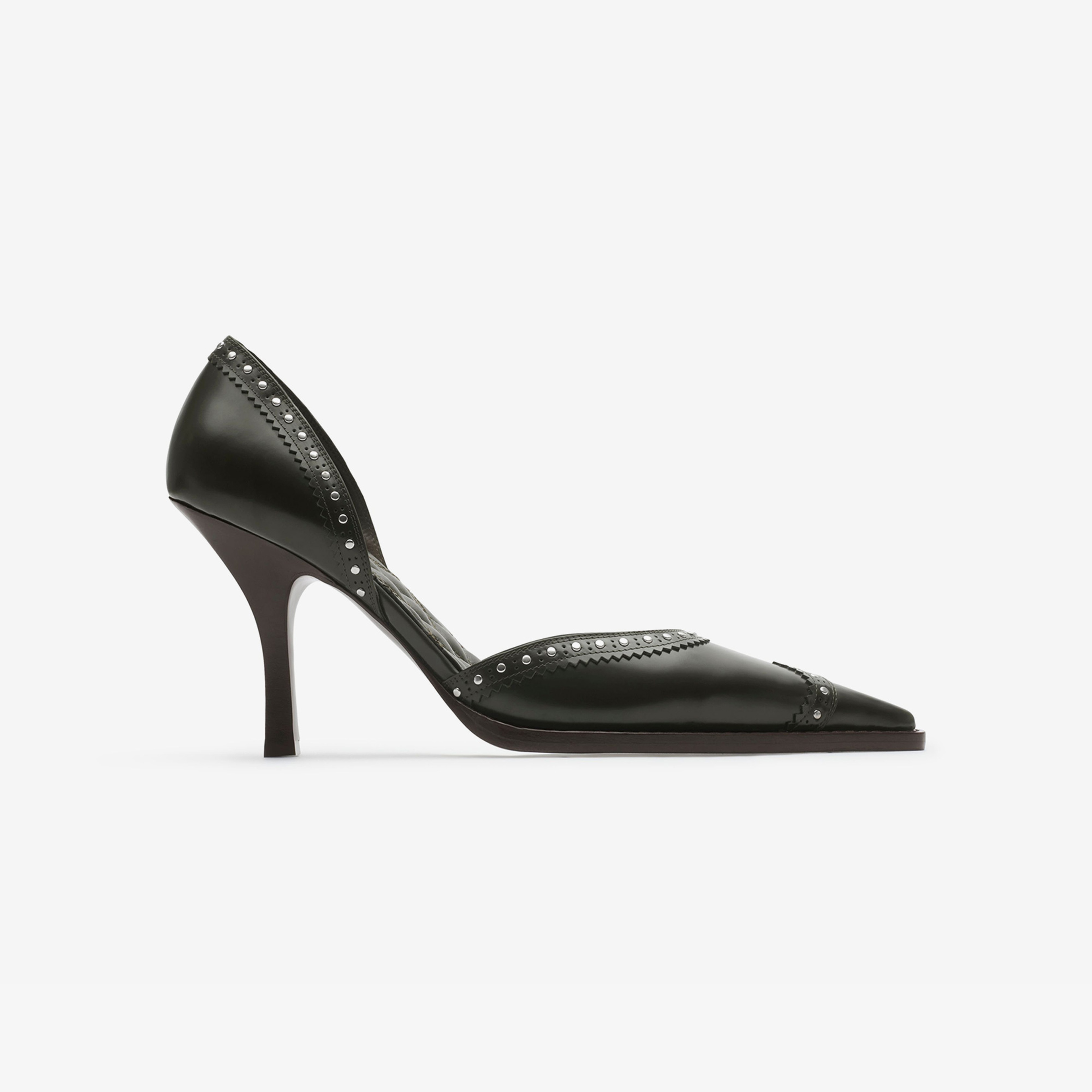 Burberry D'Orsay Studded Leather Bird Pumps Kadın Haki Sneakers