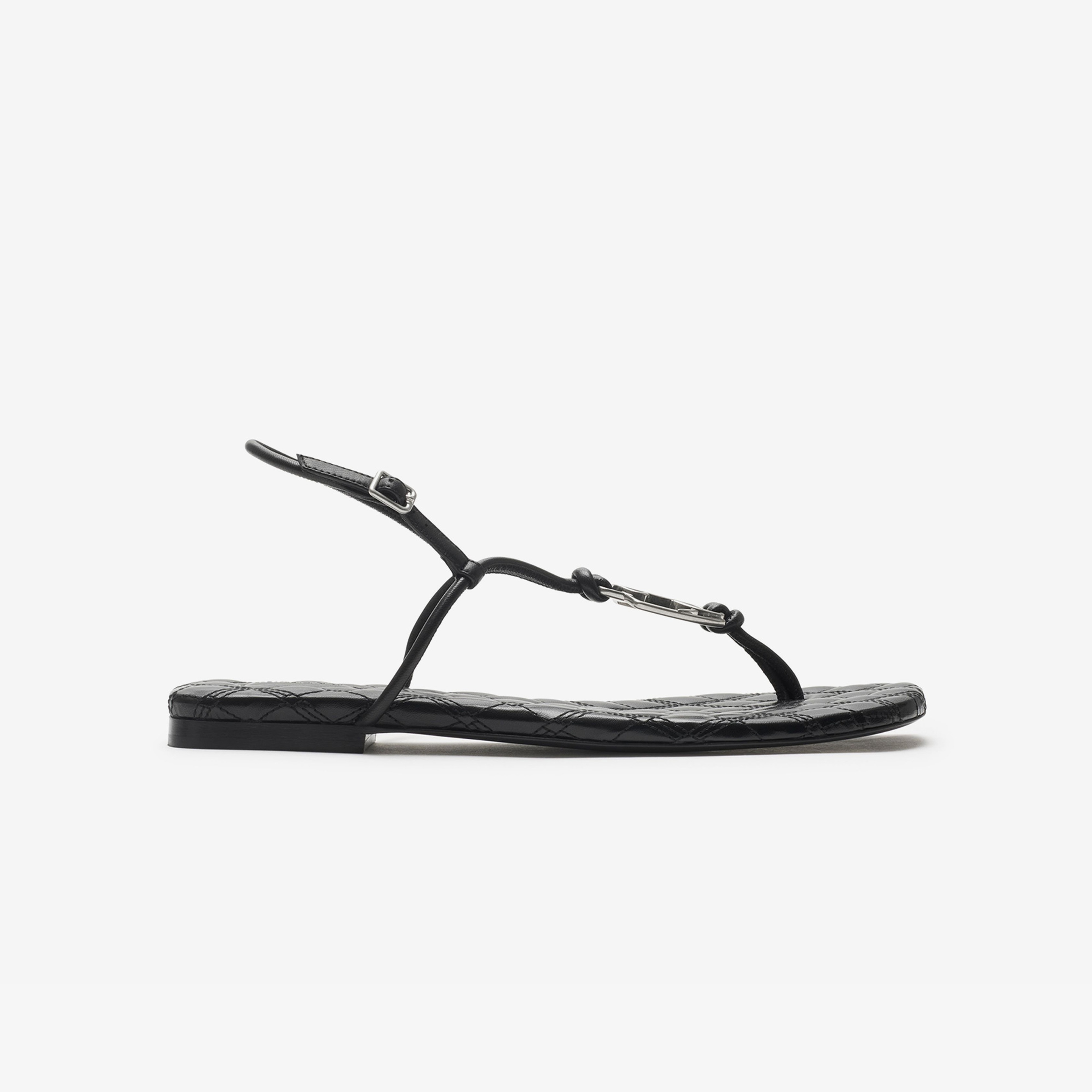 Burberry Leather Ronda Low Kadın Siyah Sandalet