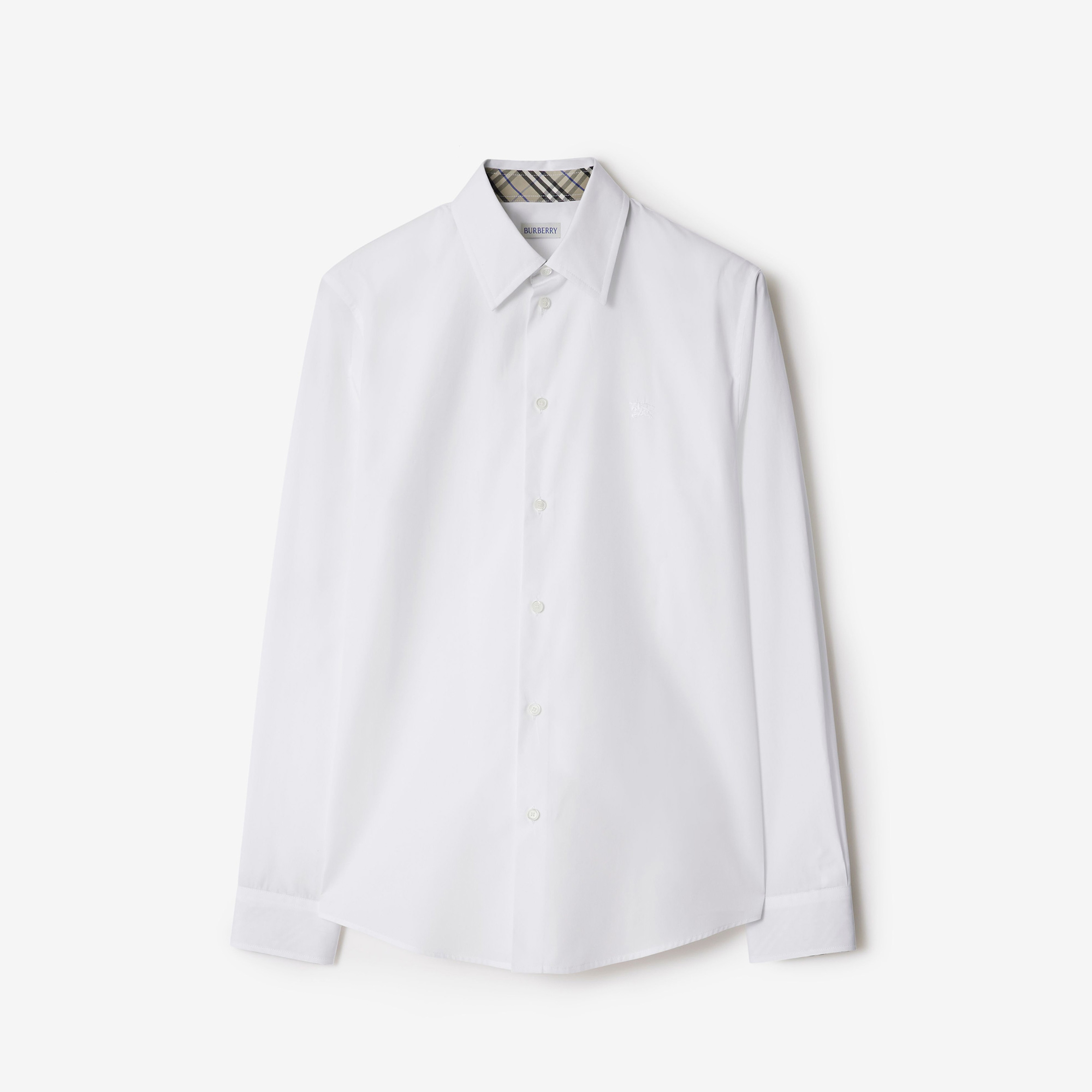 Burberry Ros Slim Fit Cotton Erkek Beyaz Gömlek