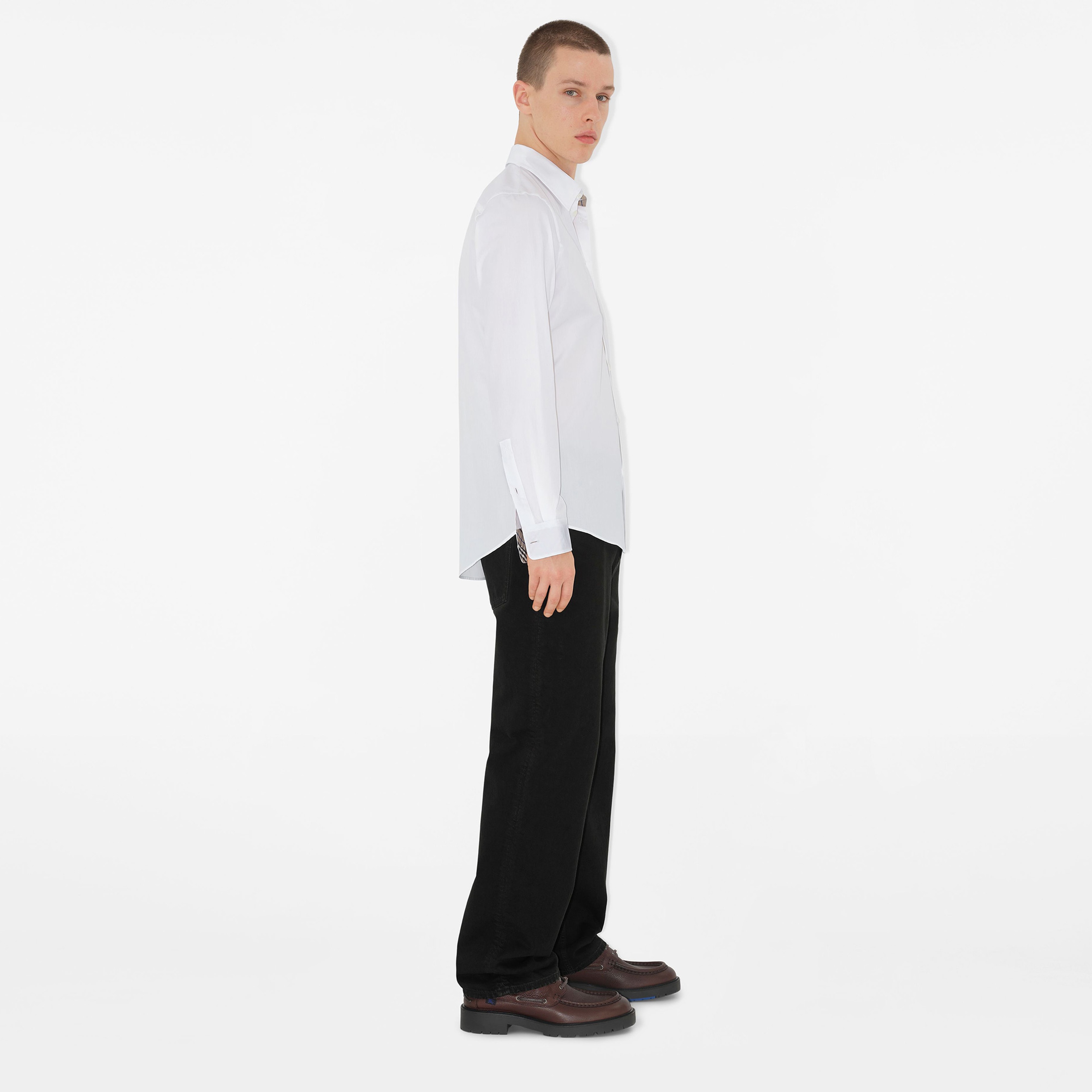 Burberry Ros Slim Fit Cotton Erkek Beyaz Gömlek