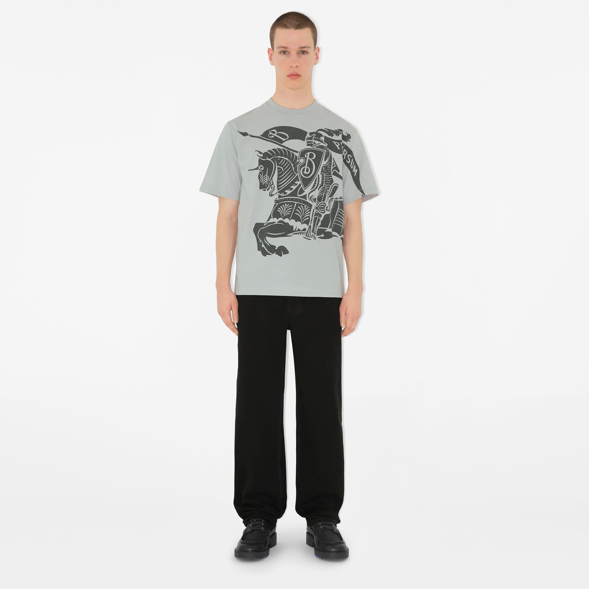 BURBERRY グレー Tシャツ Burberry For Cotton Erkek Gri T-ShirtS8104019| Occasion