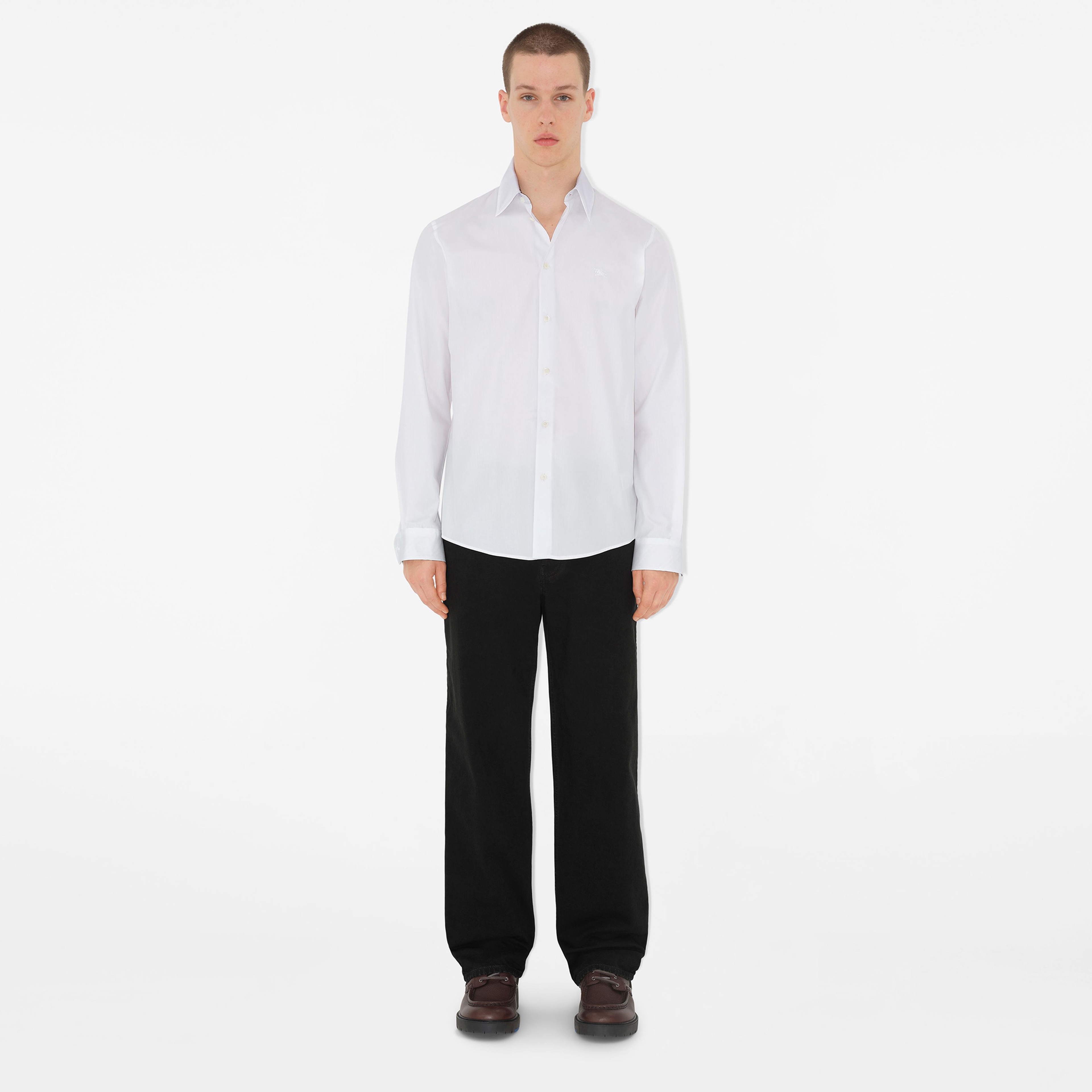 Burberry Ros Slim Fit Cotton Erkek Beyaz Gömlek