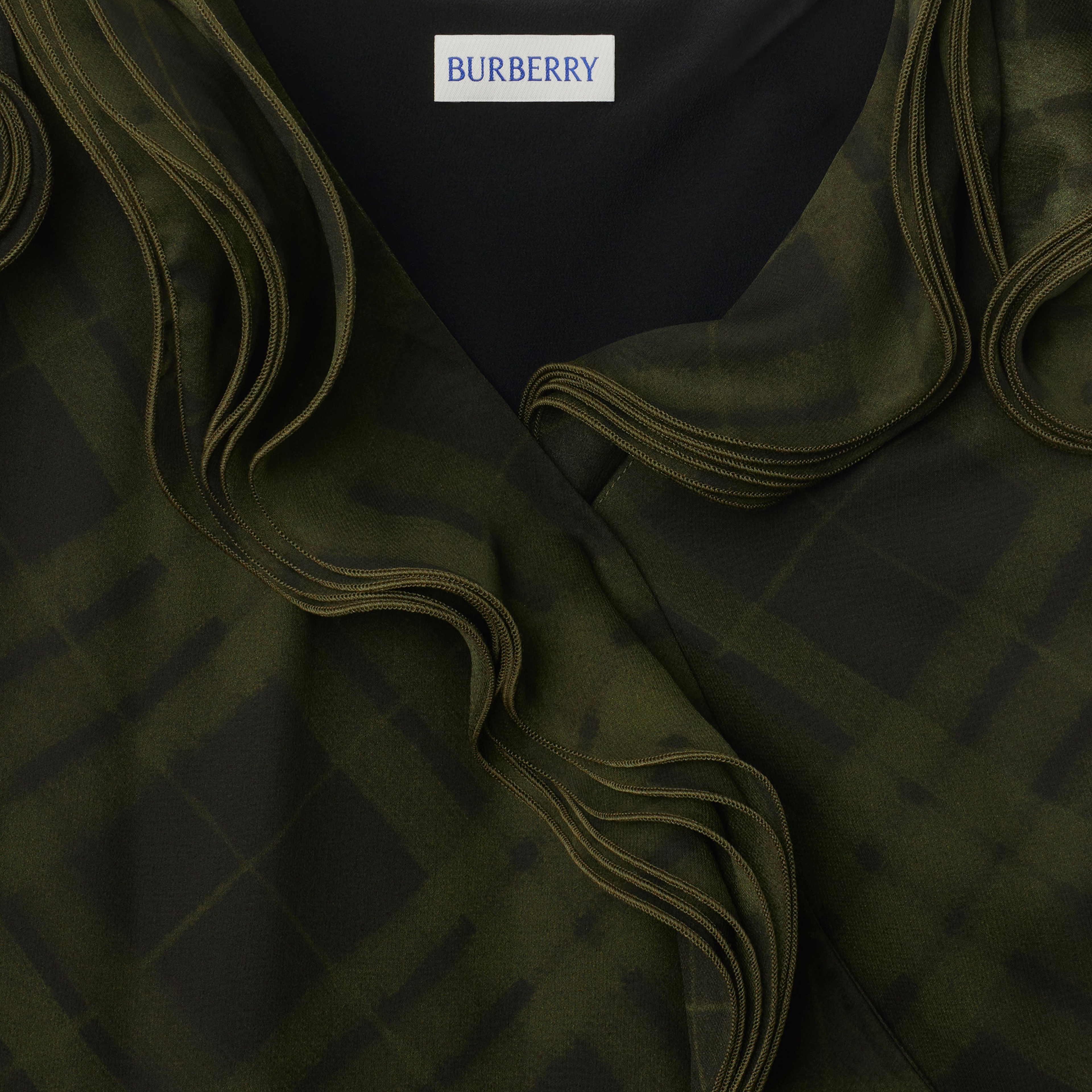 Burberry Ros Silk Wrap Kadın Haki Elbise