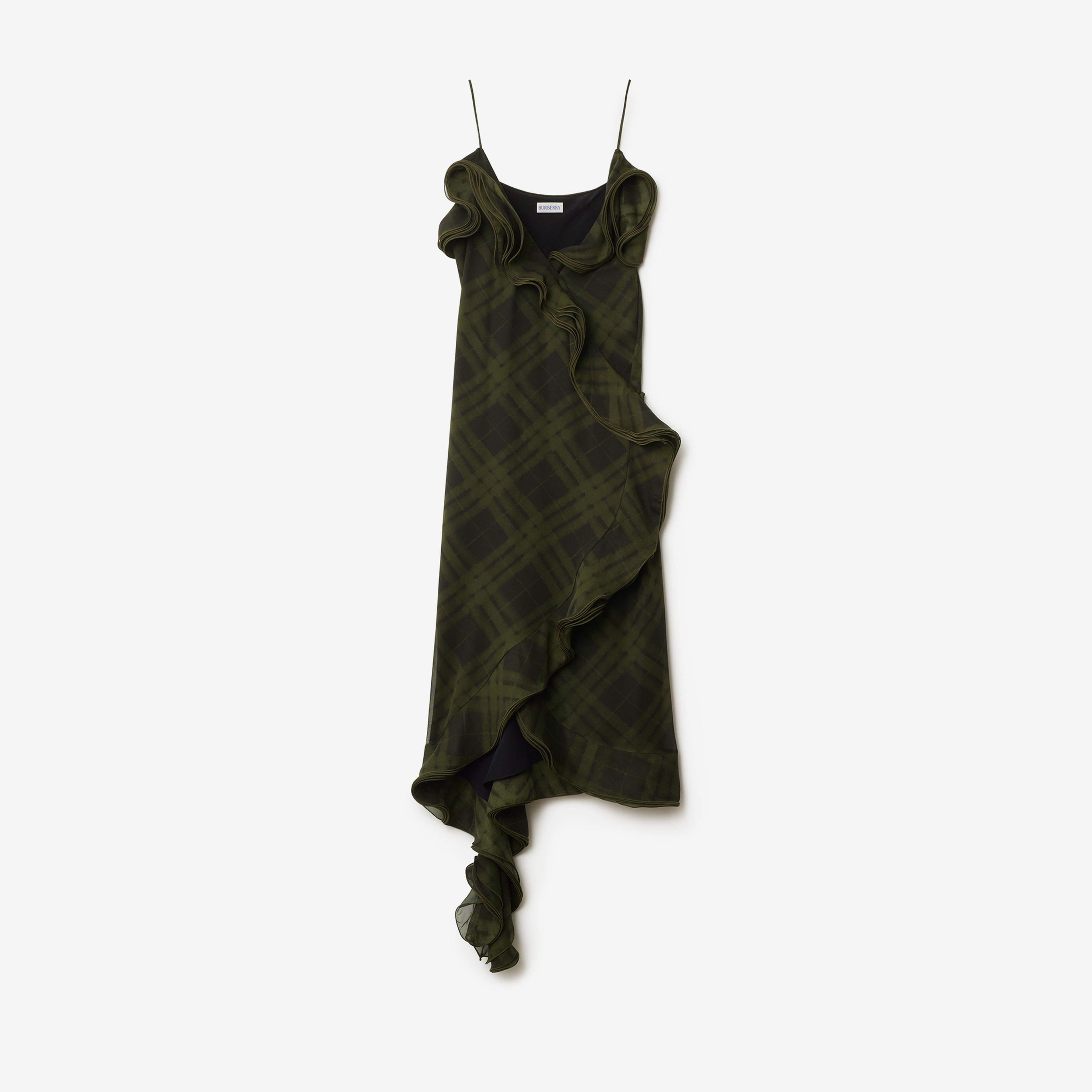 Burberry Ros Silk Wrap Kadın Haki Elbise