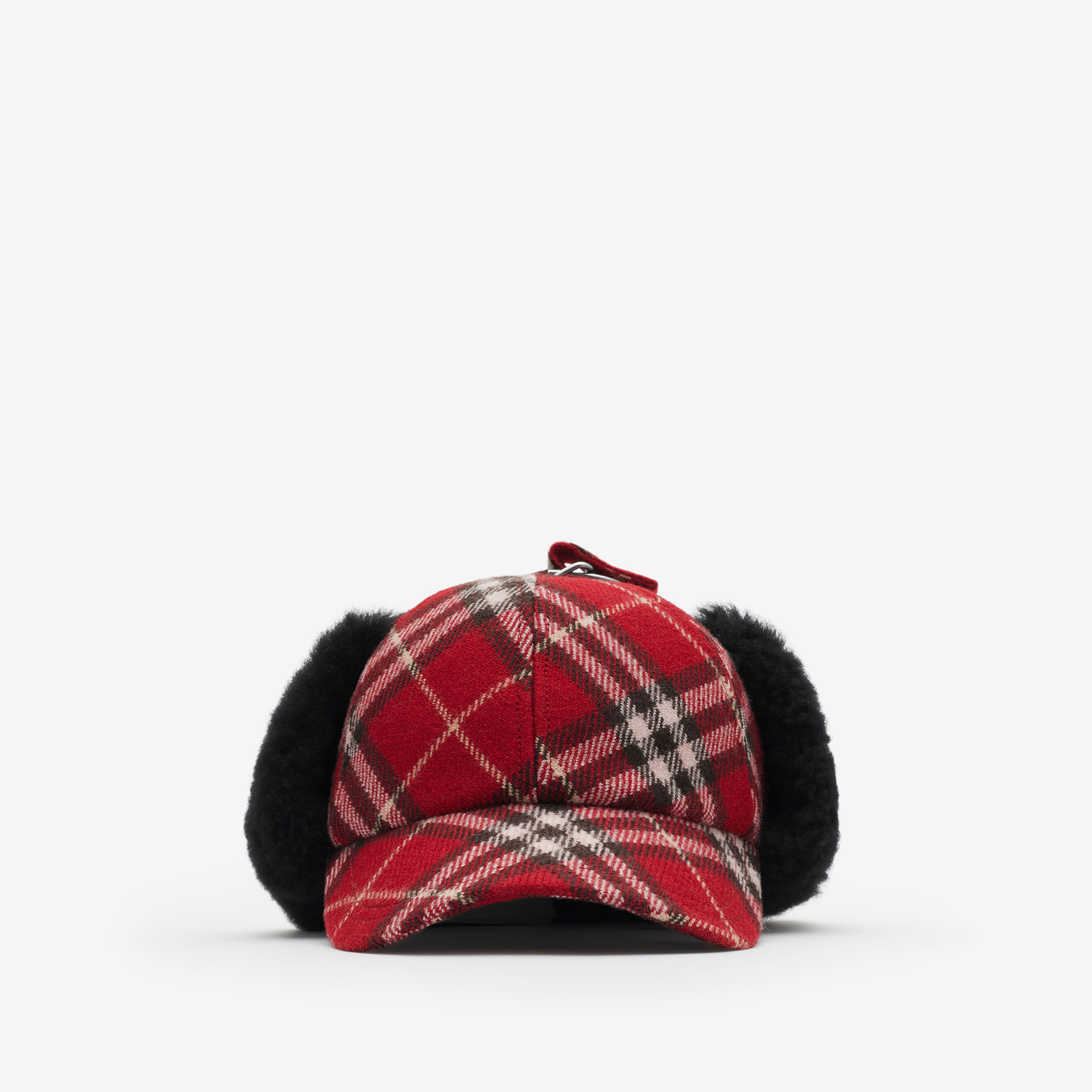Burberry Lny Wool Trapper Erkek Kırmızı Şapka