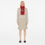 Burberry Solid Scf Label Cashmere Kadın Kırmızı Atkı