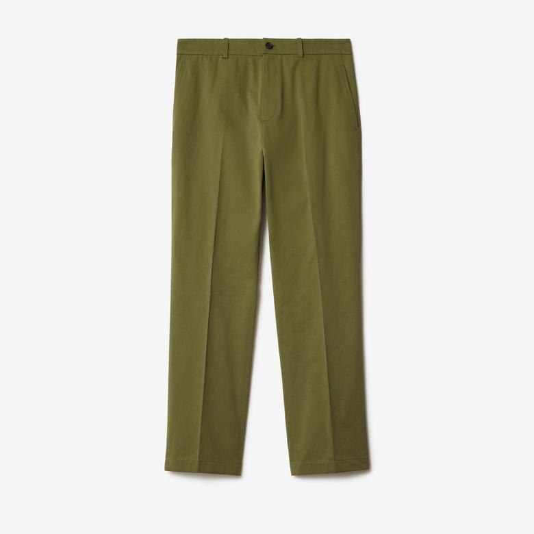 Burberry Pan Cotton Chinos Erkek Haki Pantolon