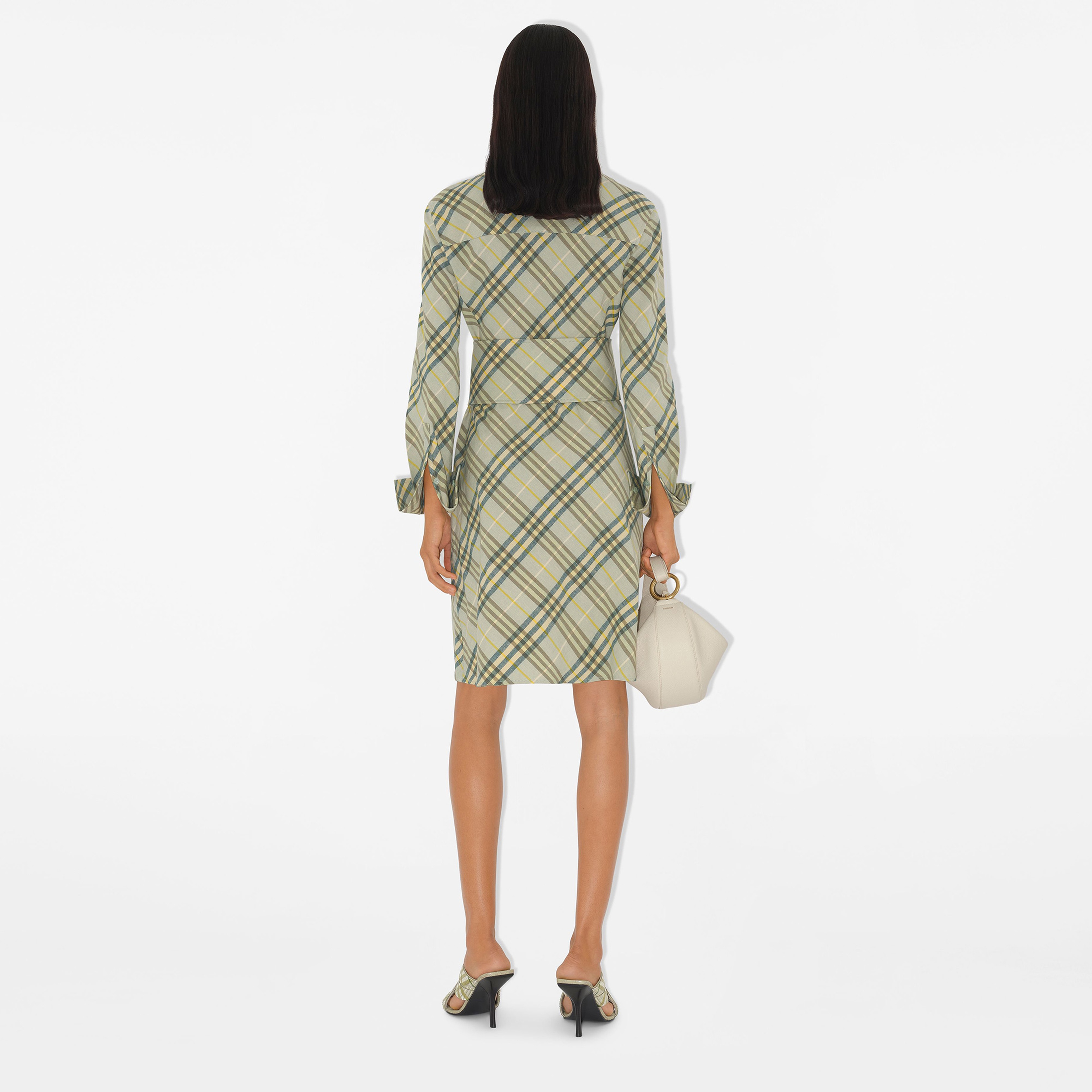 Burberry Ros Stretch Linen Kadın Krem Elbise