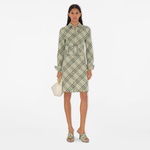 Burberry Ros Stretch Linen Kadın Krem Elbise