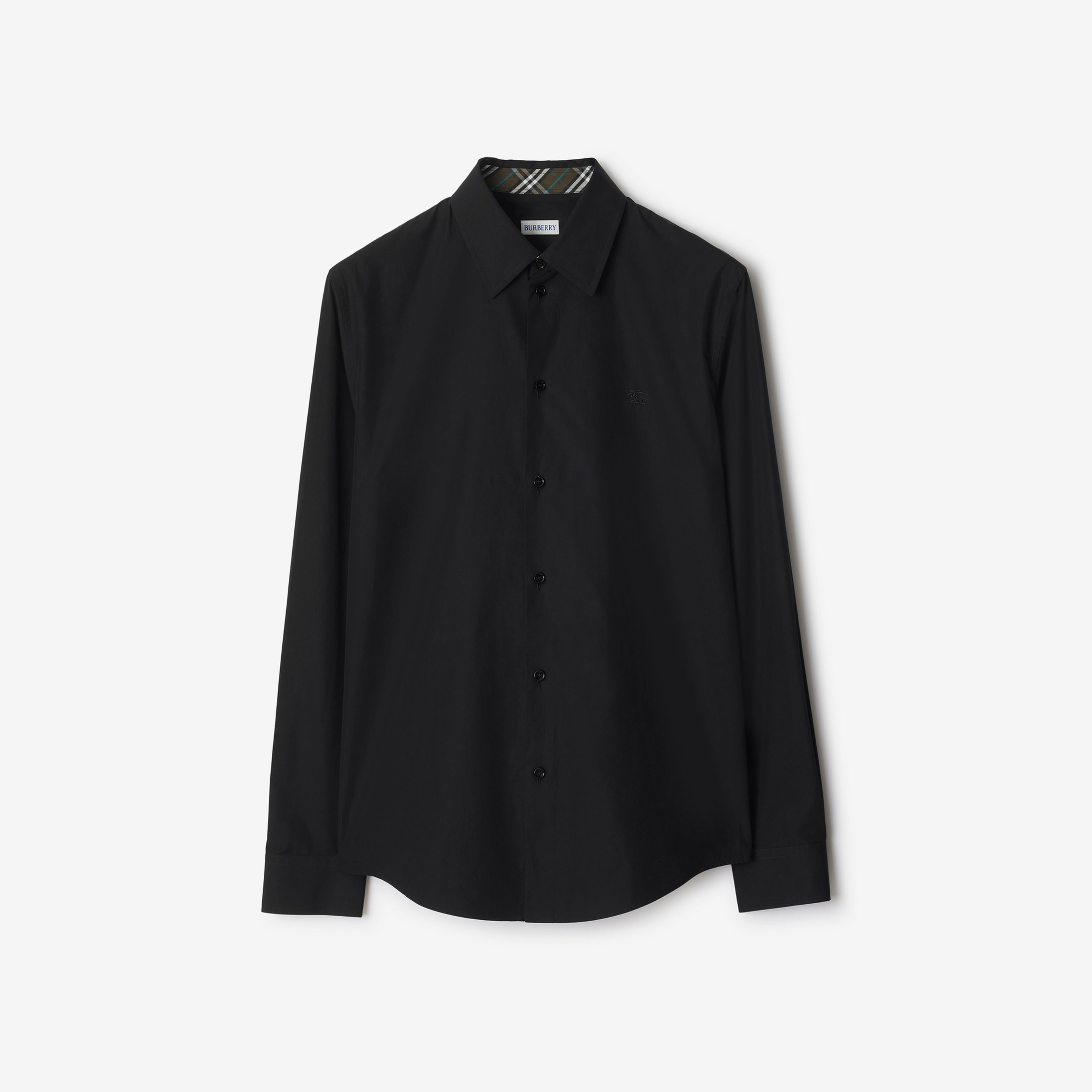 Burberry Ros Slim Fit Cotton Erkek Siyah Gömlek