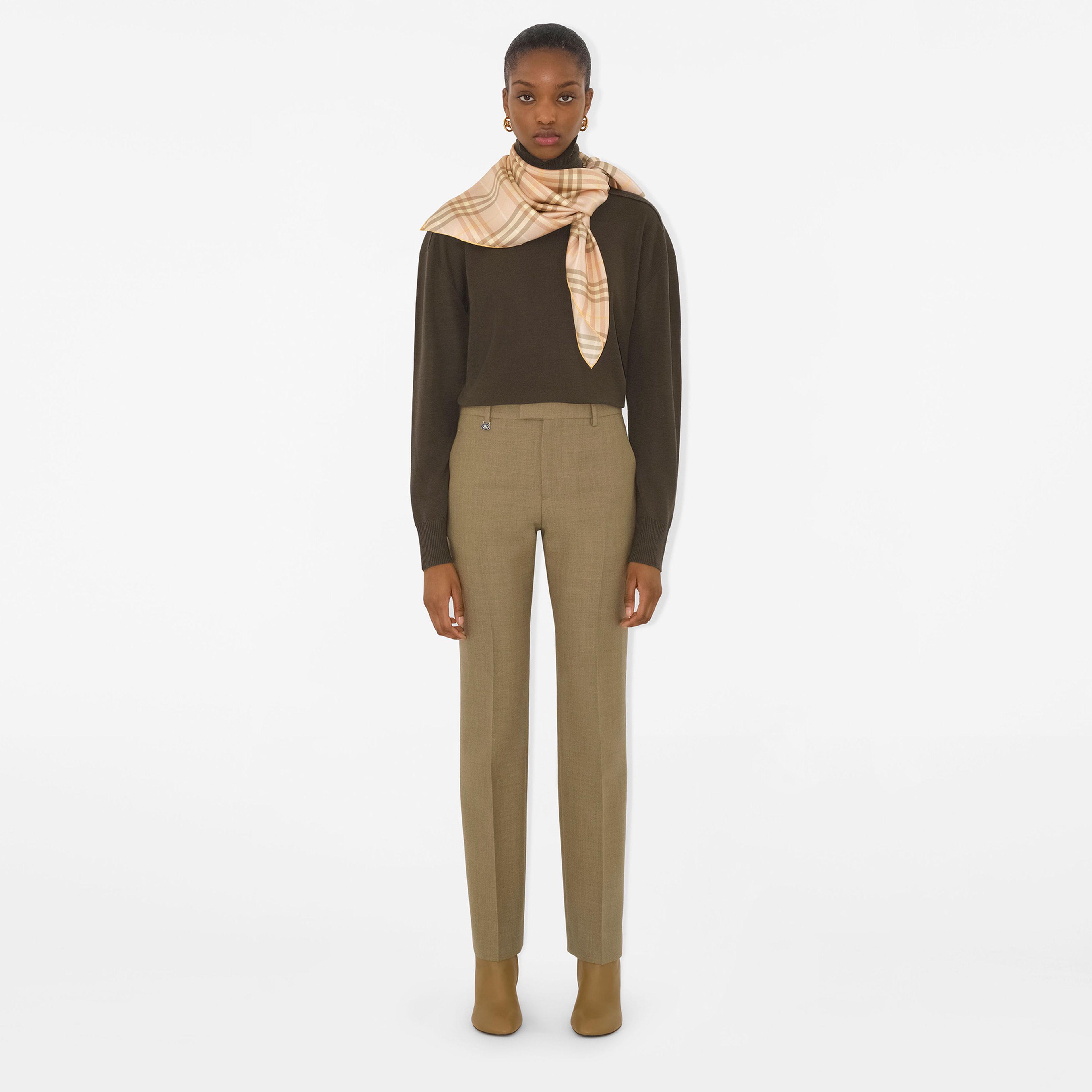Burberry Square Silk Kadın Krem Şal
