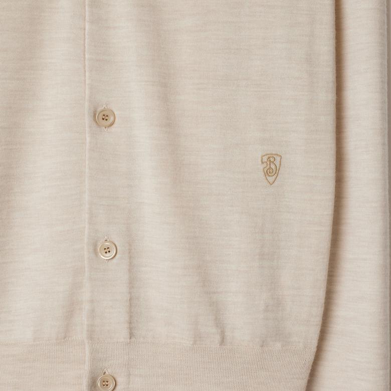 Burberry Pai Wool Cardigan Kadın Krem Hırka