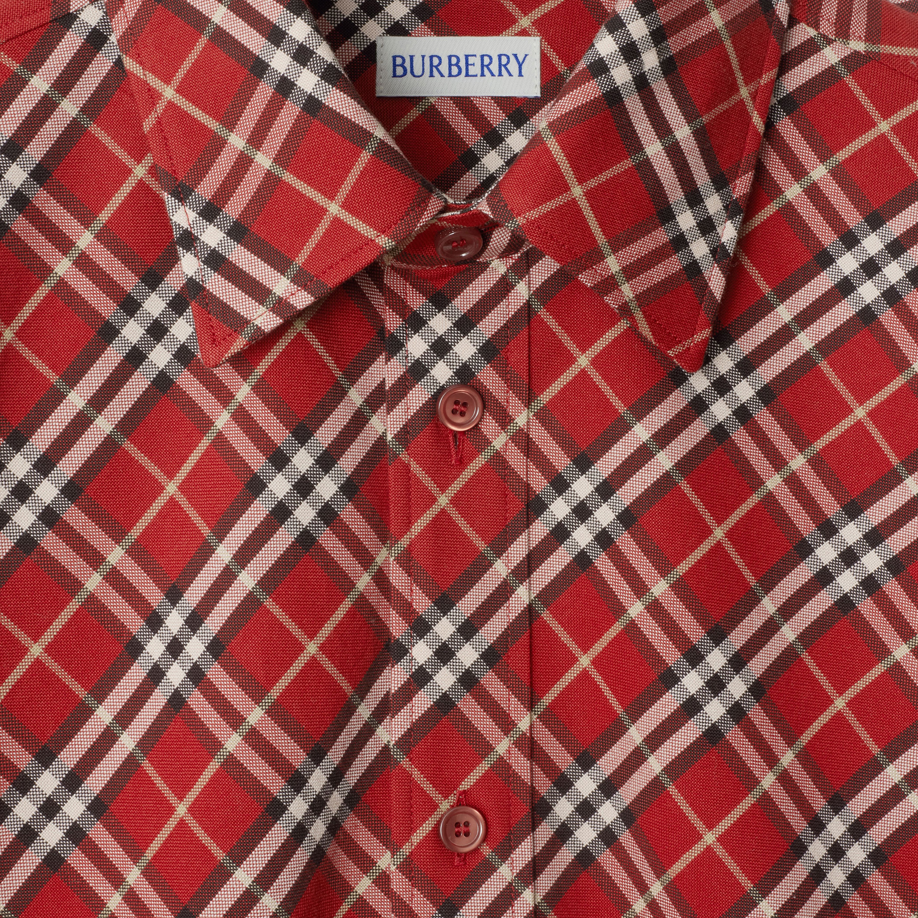Burberry Lny25 Sip Regular Fit Cotton Erkek Kırmızı Gömlek