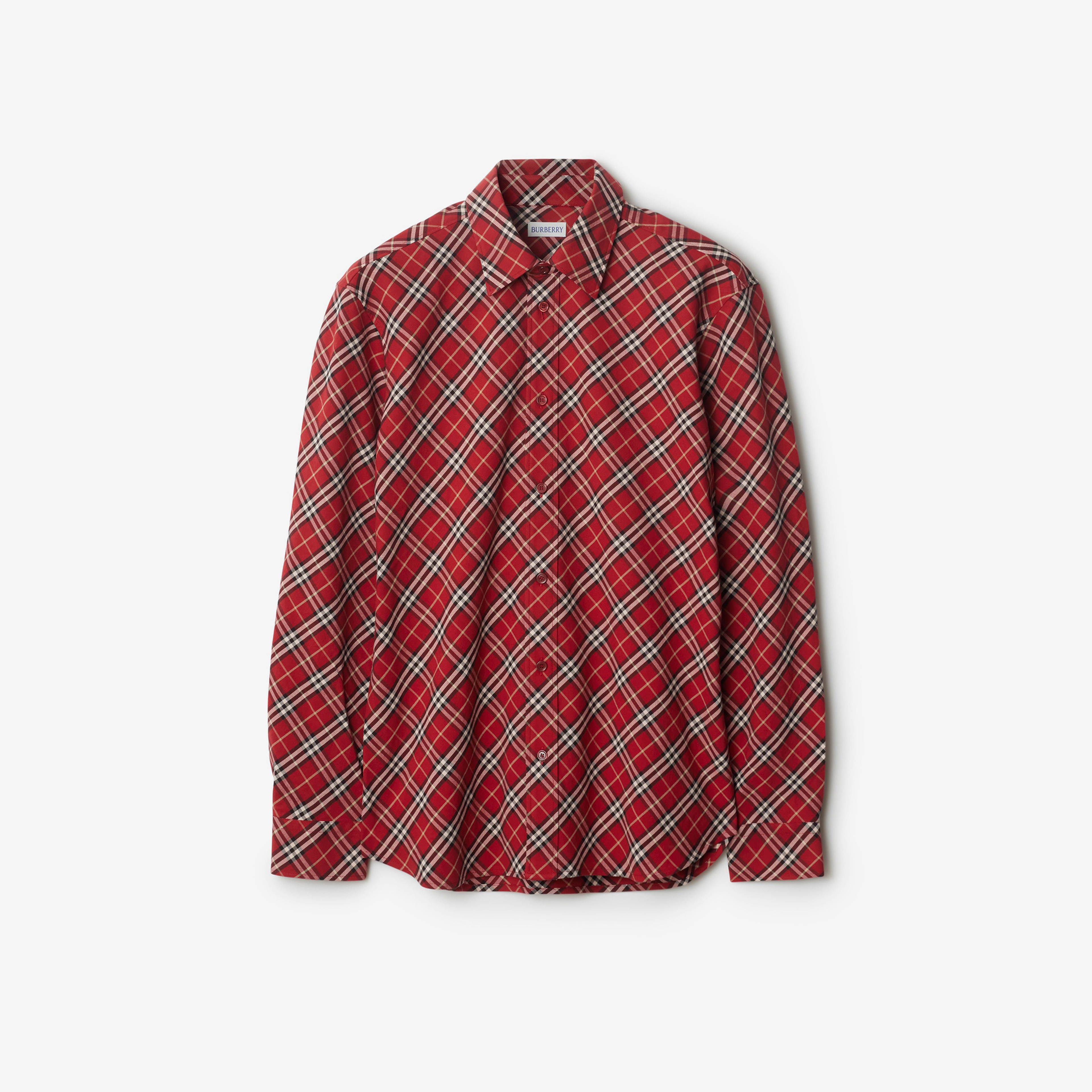 Burberry Lny25 Sip Regular Fit Cotton Erkek Kırmızı Gömlek