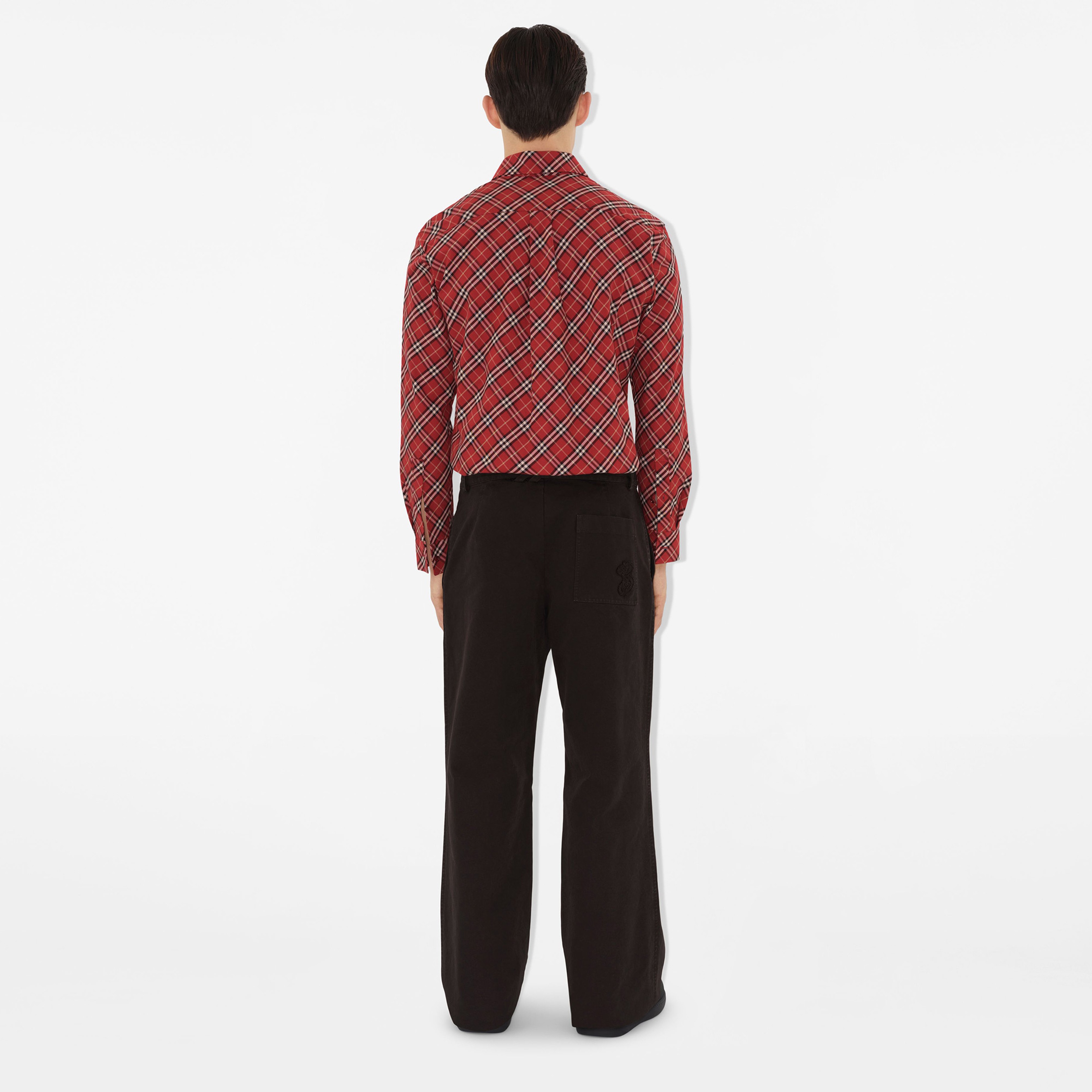 Burberry Lny25 Sip Regular Fit Cotton Erkek Kırmızı Gömlek