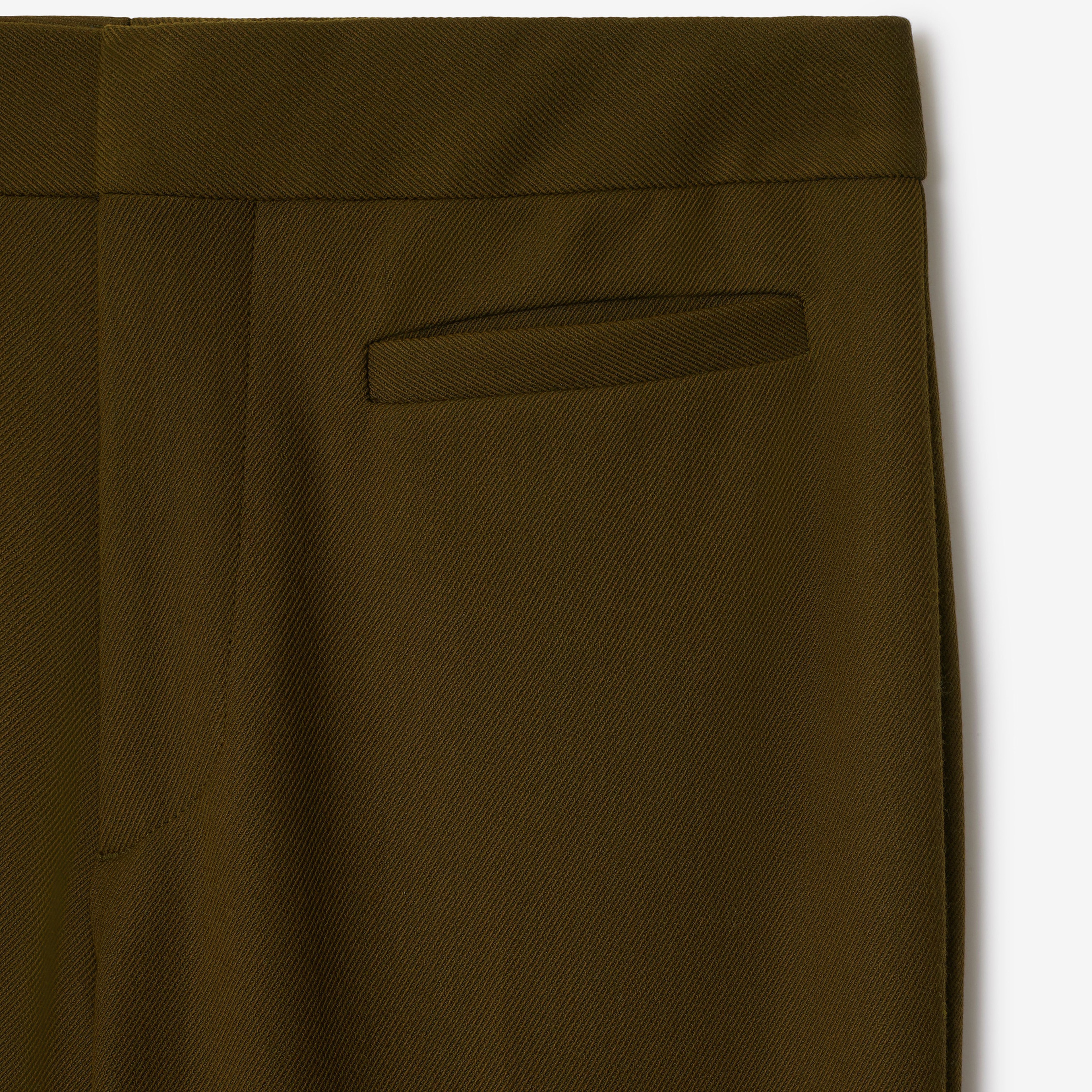 Burberry Nylon Wool Blend Tailored Kadın Haki Pantolon