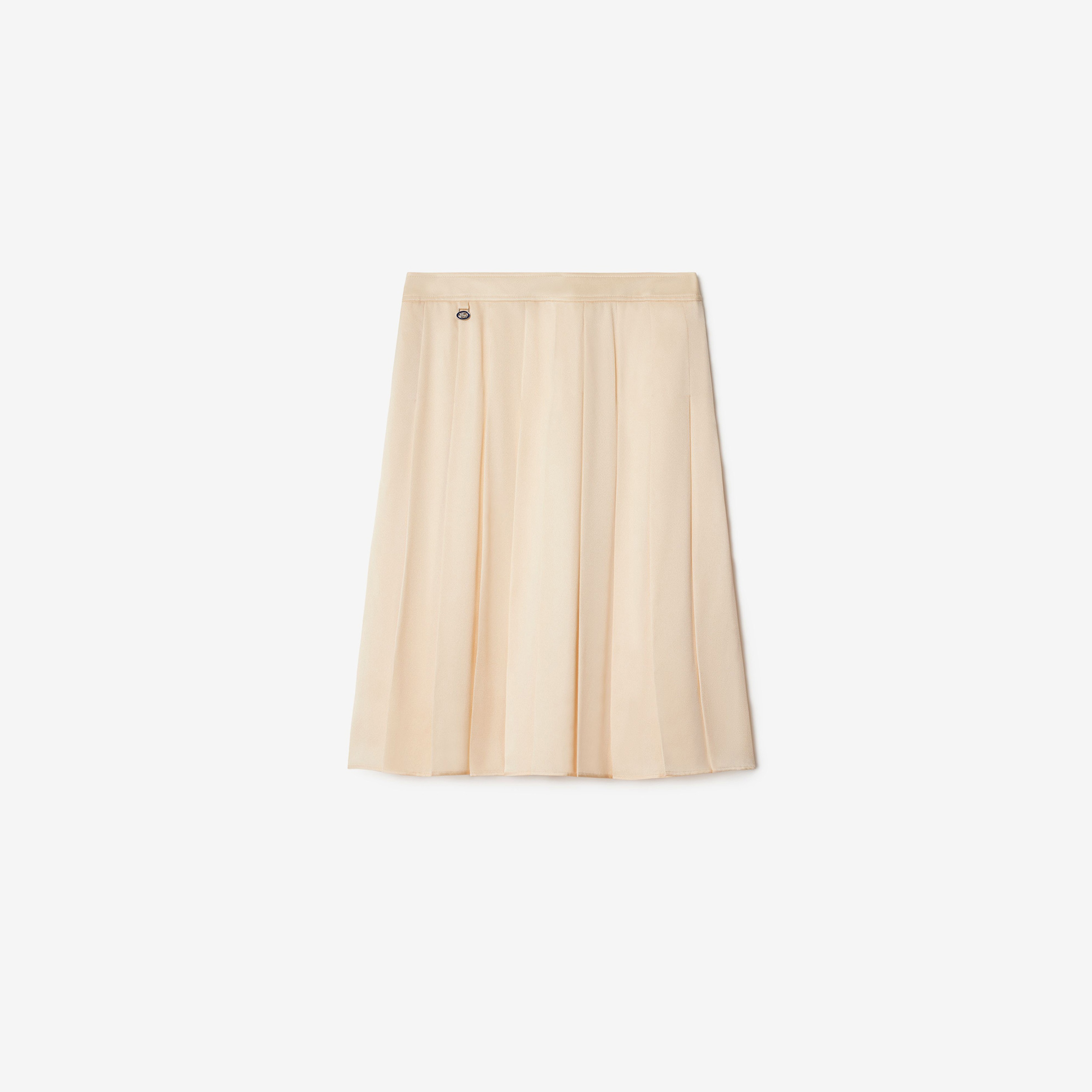 Burberry Gil Pleated Silk Kadın Krem Etek