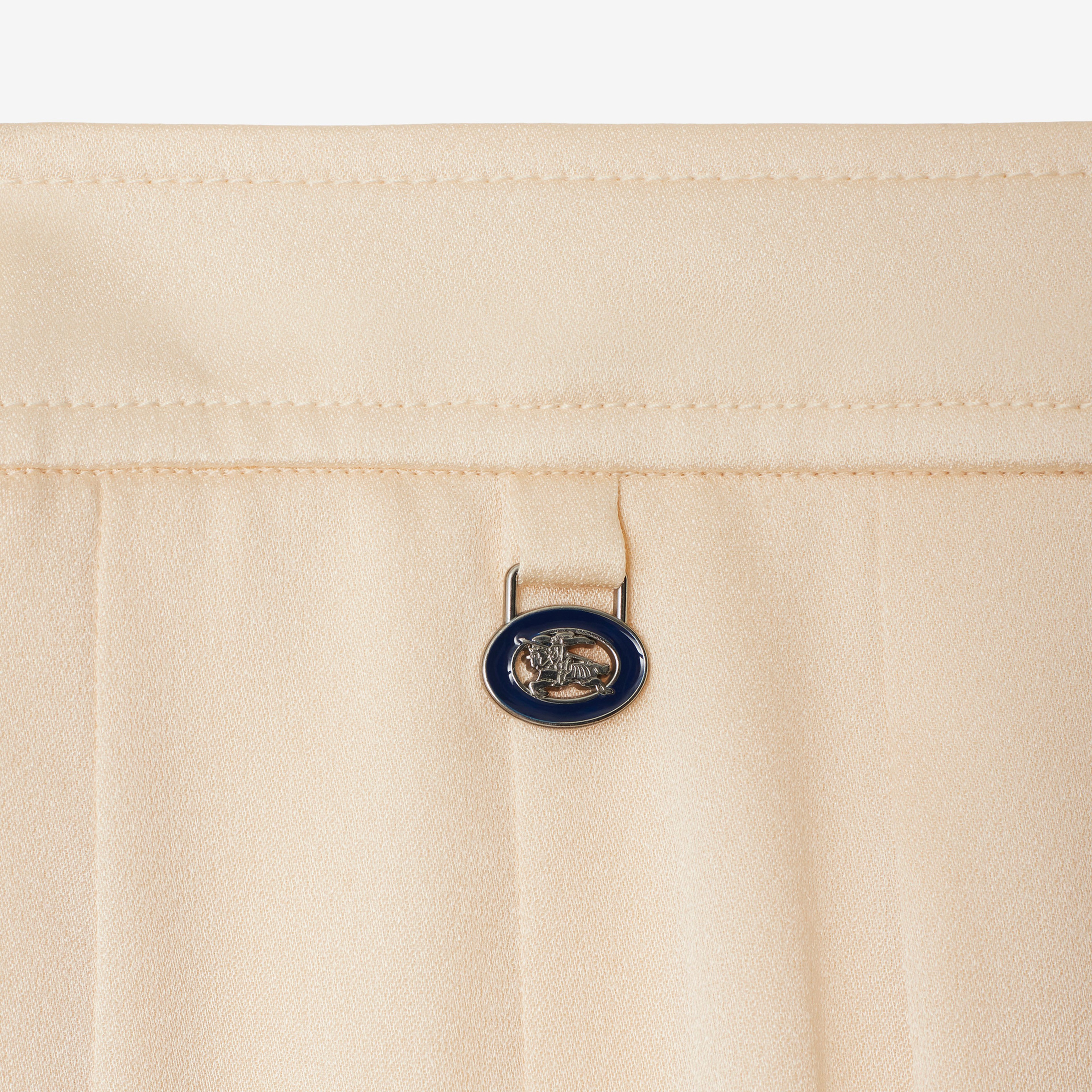 Burberry Gil Pleated Silk Kadın Krem Etek