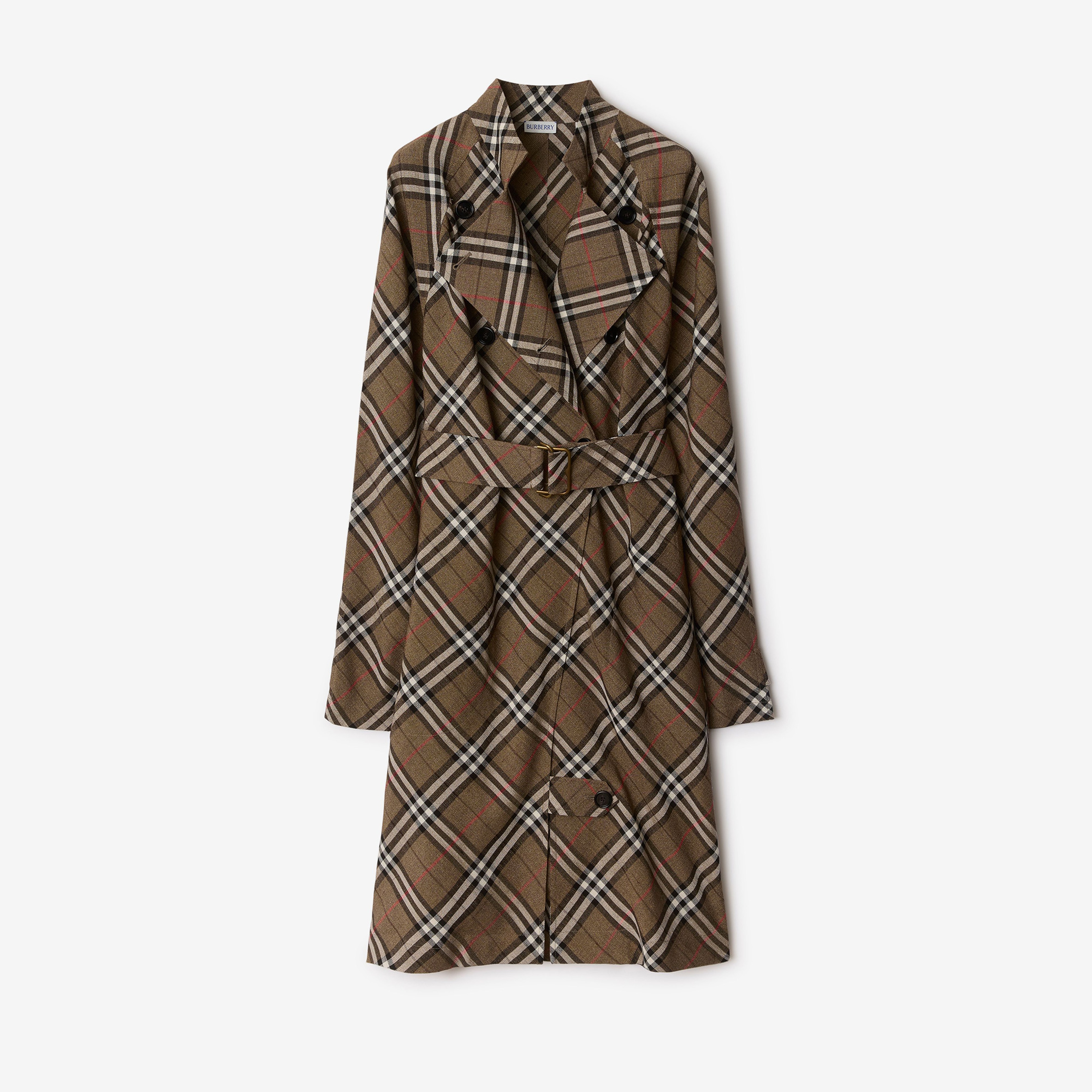 Burberry Ros Silk Blend Kadın Haki Elbise