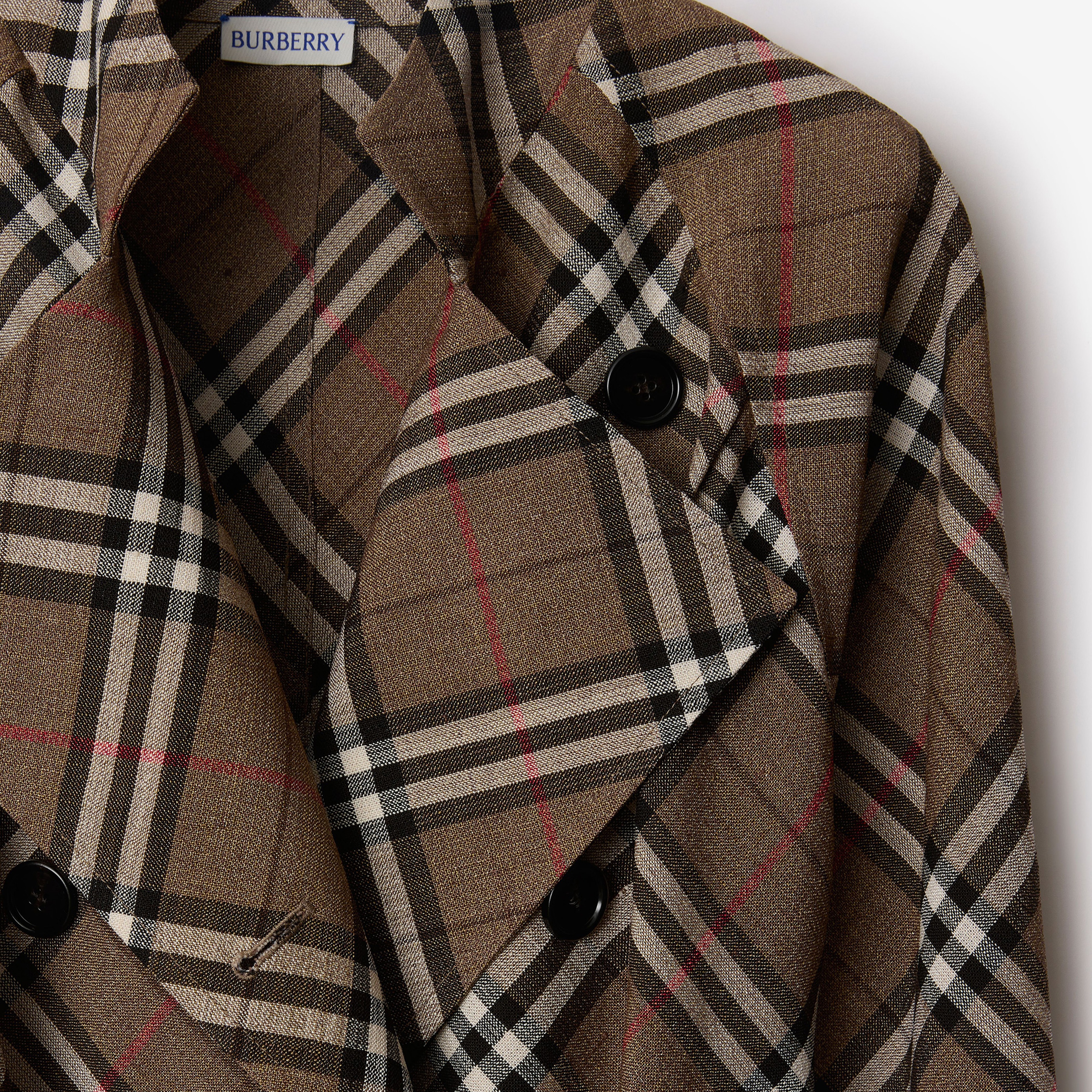 Burberry Ros Silk Blend Kadın Haki Elbise