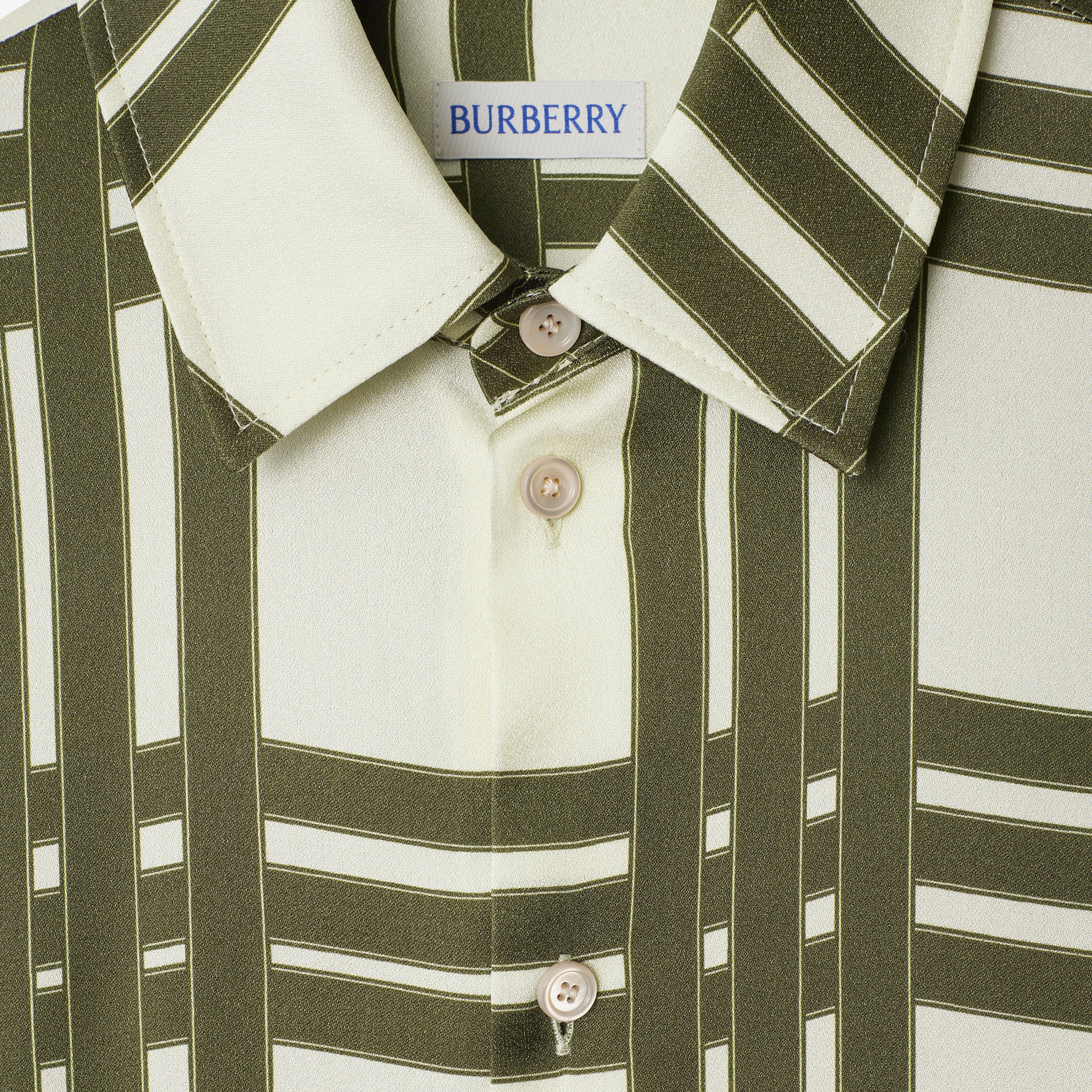 Burberry Gil Ribbon Silk Kadın Haki Elbise