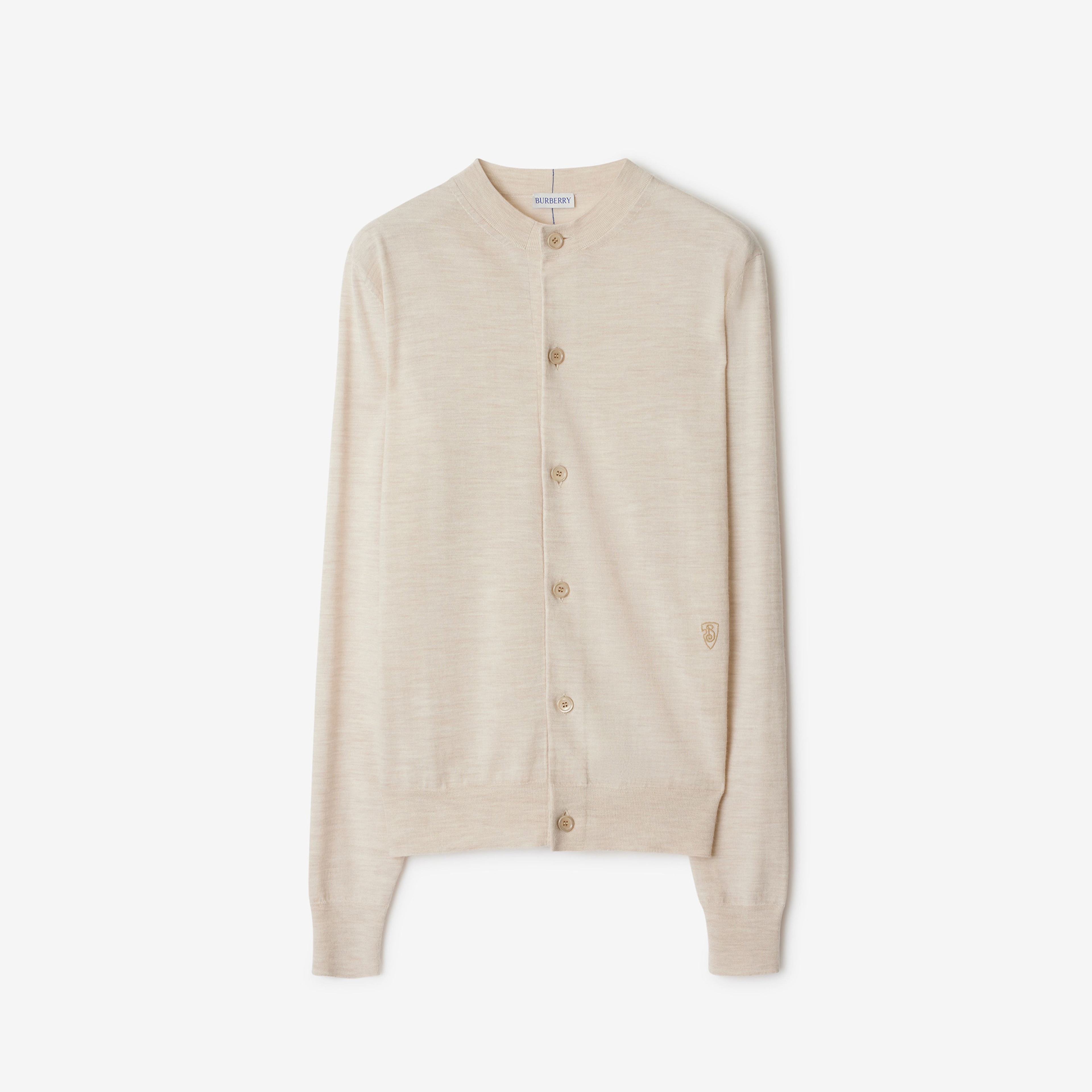 Burberry Pai Wool Cardigan Kadın Krem Hırka