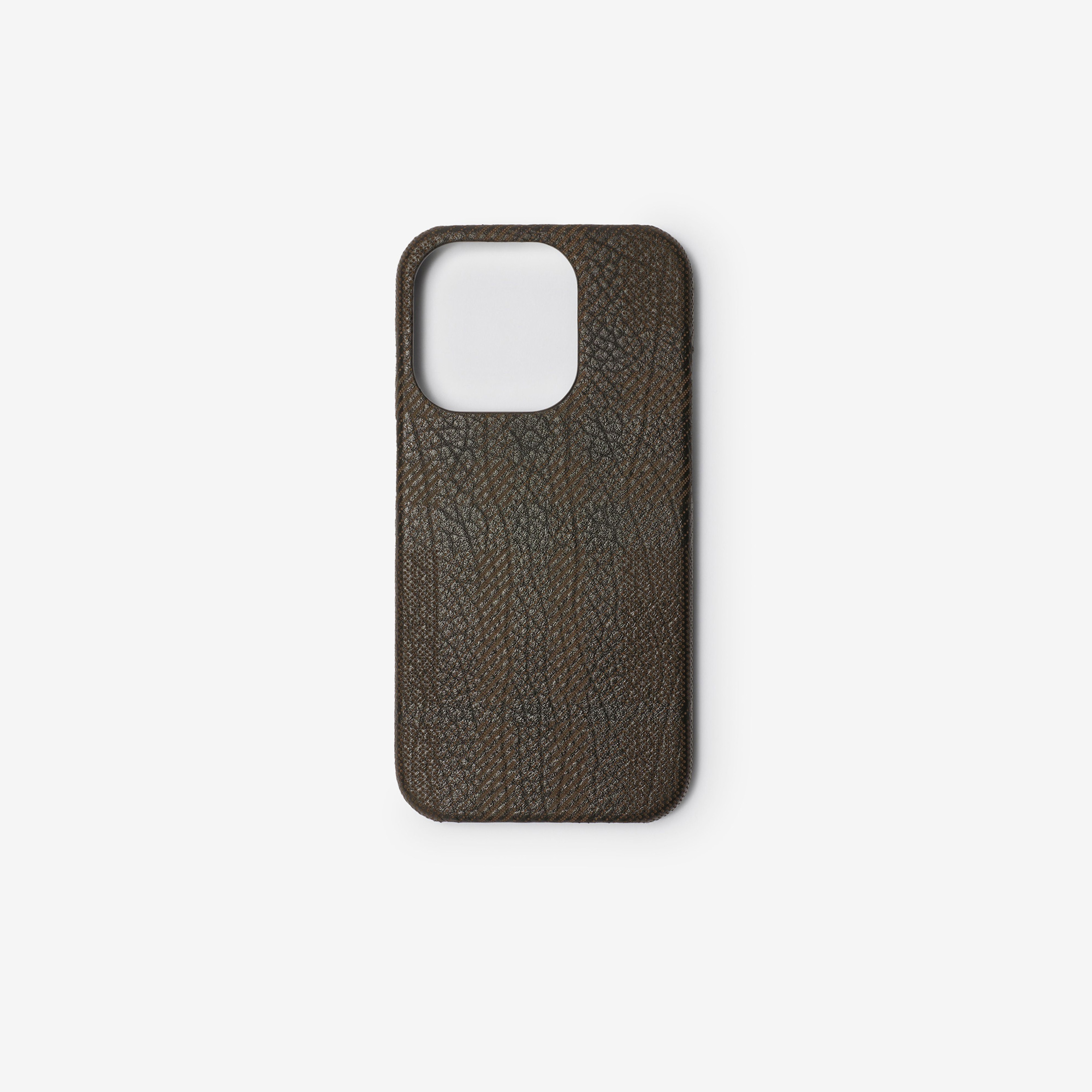 Burberry Rw7 Leather Iphone 15 Pro Erkek Siyah Telefon Kılıfı