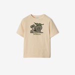 Burberry Cedar Snail Cotton Çocuk Krem T-Shirt