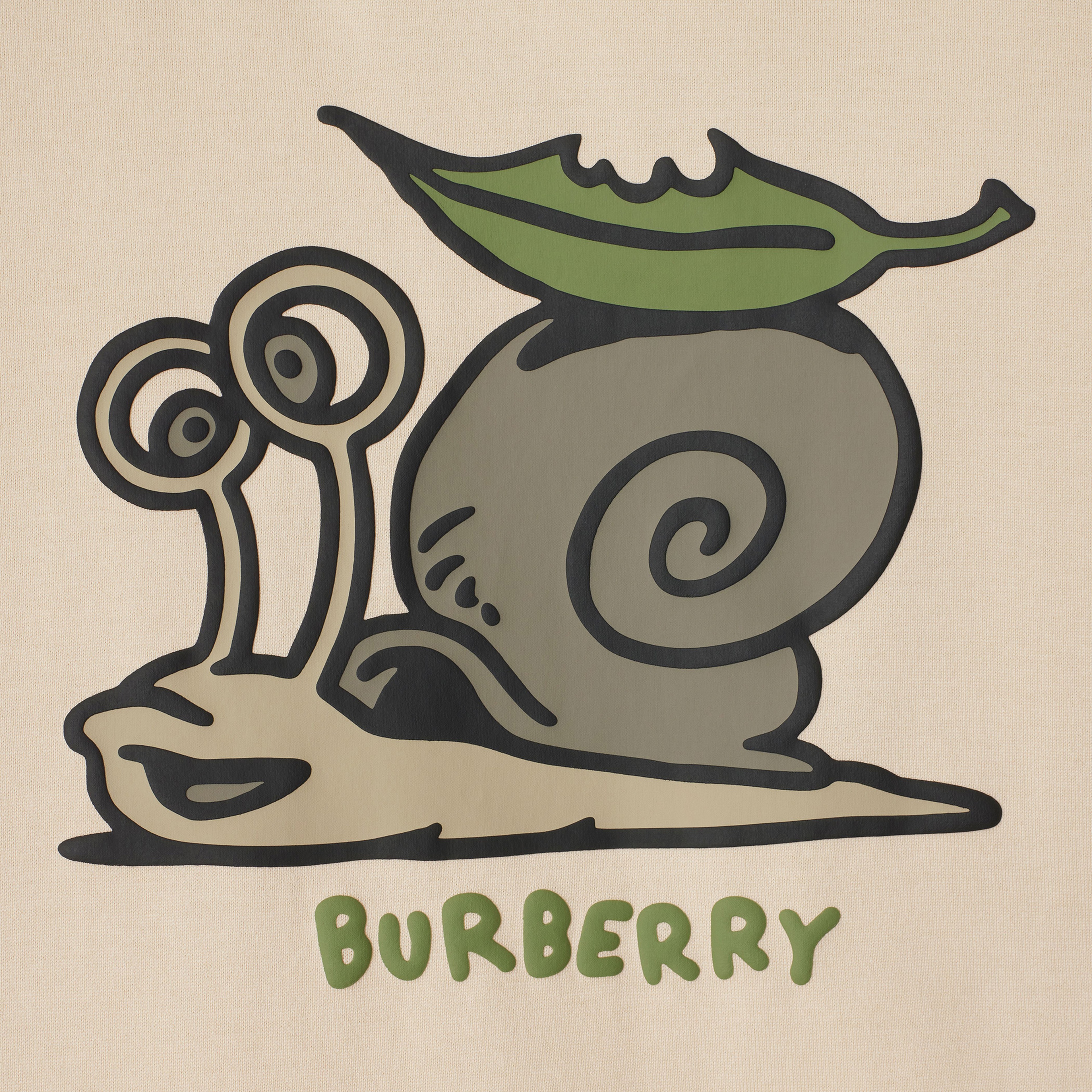Burberry Cedar Snail Cotton Çocuk Krem T-Shirt