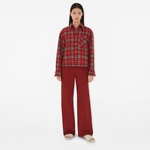 Burberry Lny25 Giu Wool Overshirt Kadın Kırmızı Mont