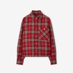 Burberry Lny25 Giu Wool Overshirt Kadın Kırmızı Mont