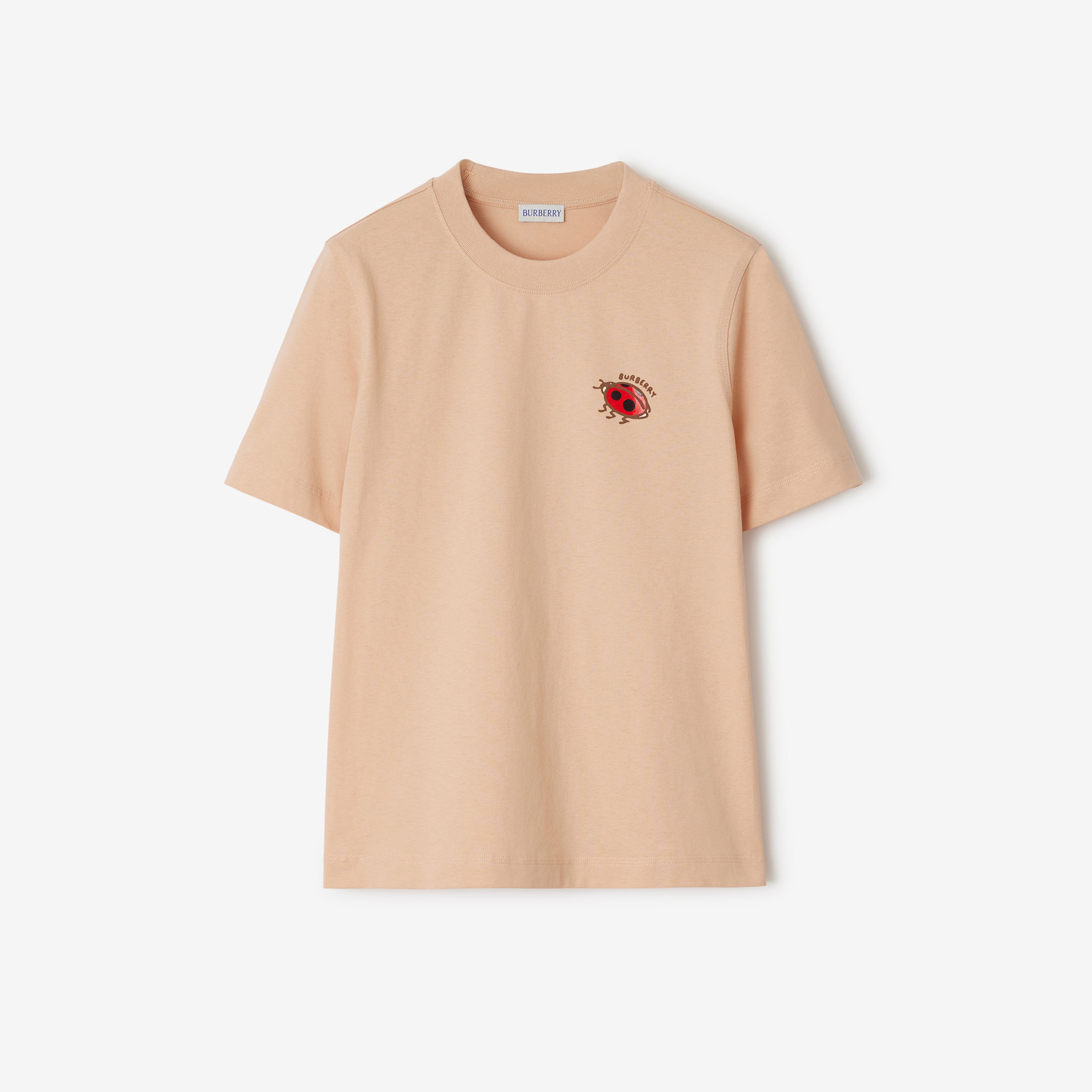 Burberry Sic Ladybug Cotton Kadın Krem T-Shirt