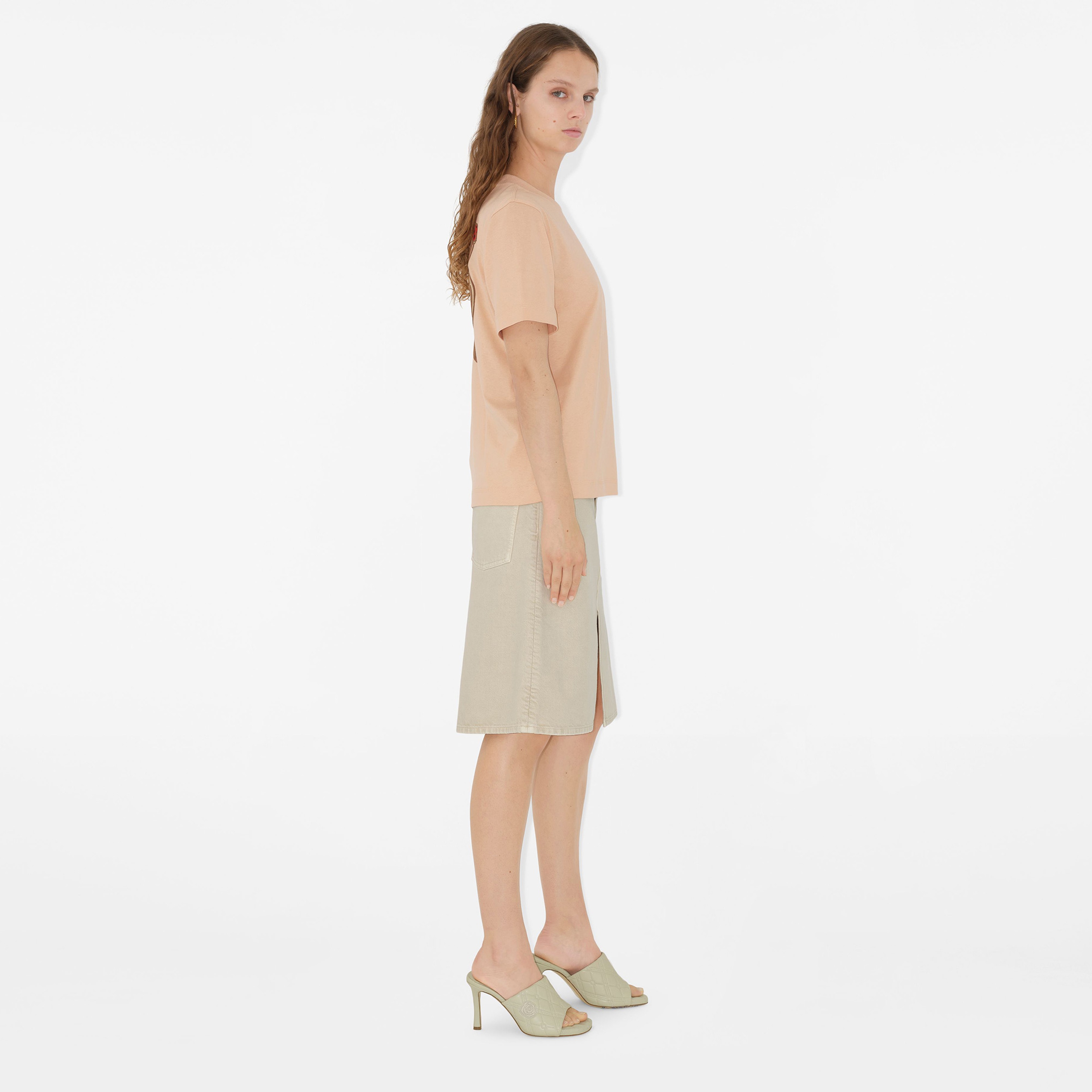 Burberry Sic Ladybug Cotton Kadın Krem T-Shirt