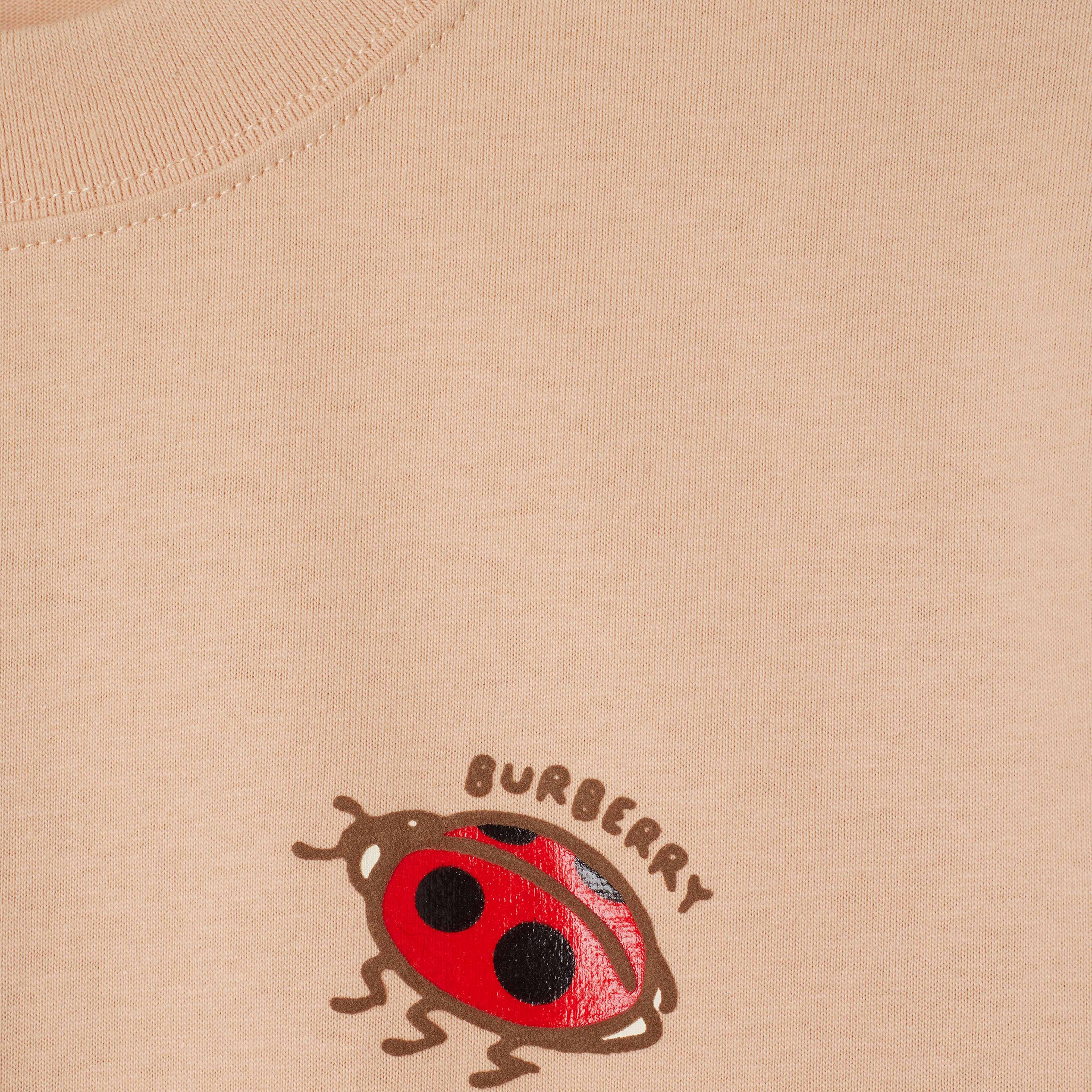 Burberry Sic Ladybug Cotton Kadın Krem T-Shirt