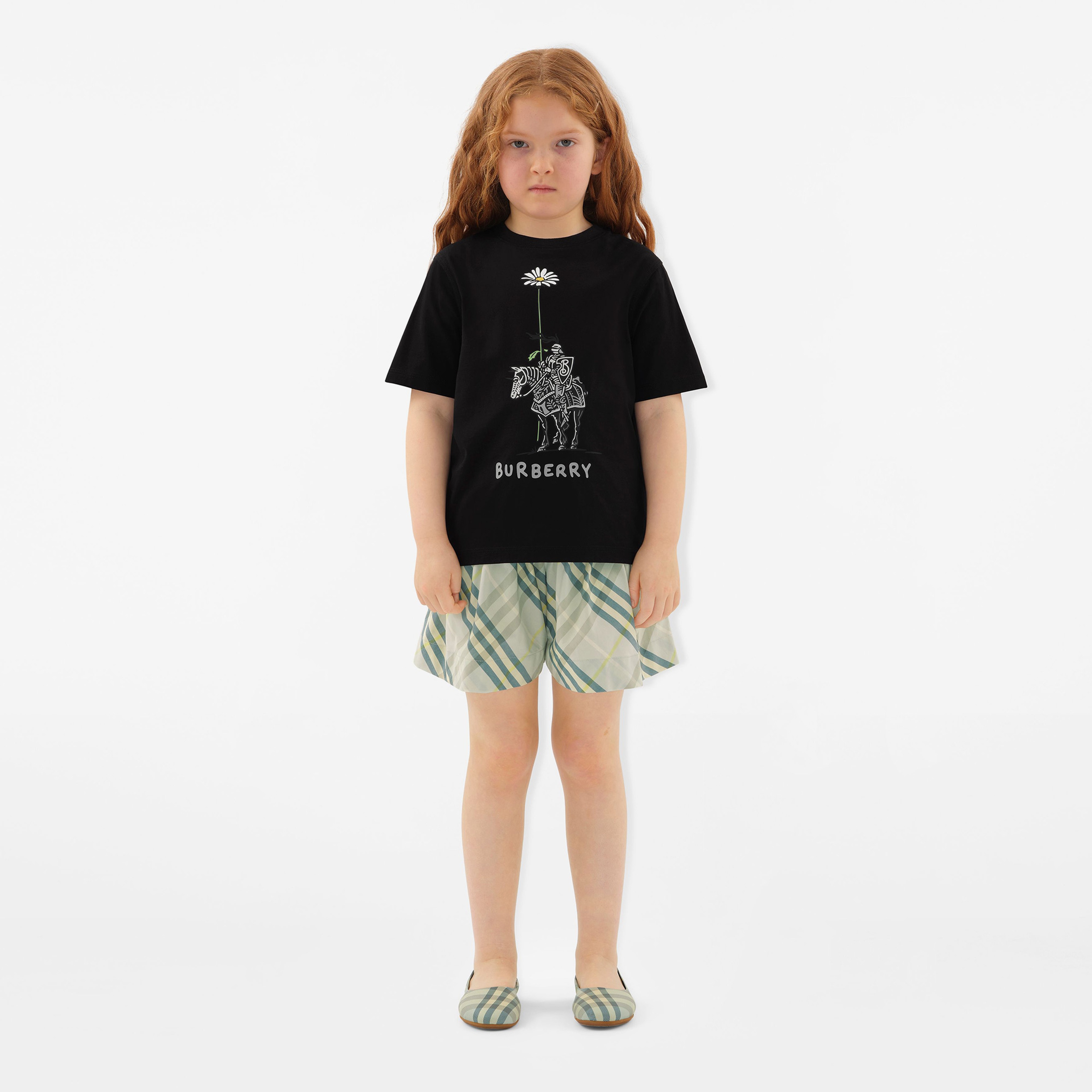 Burberry Cedar Knight Daisy Cotton Çocuk Siyah T-Shirt