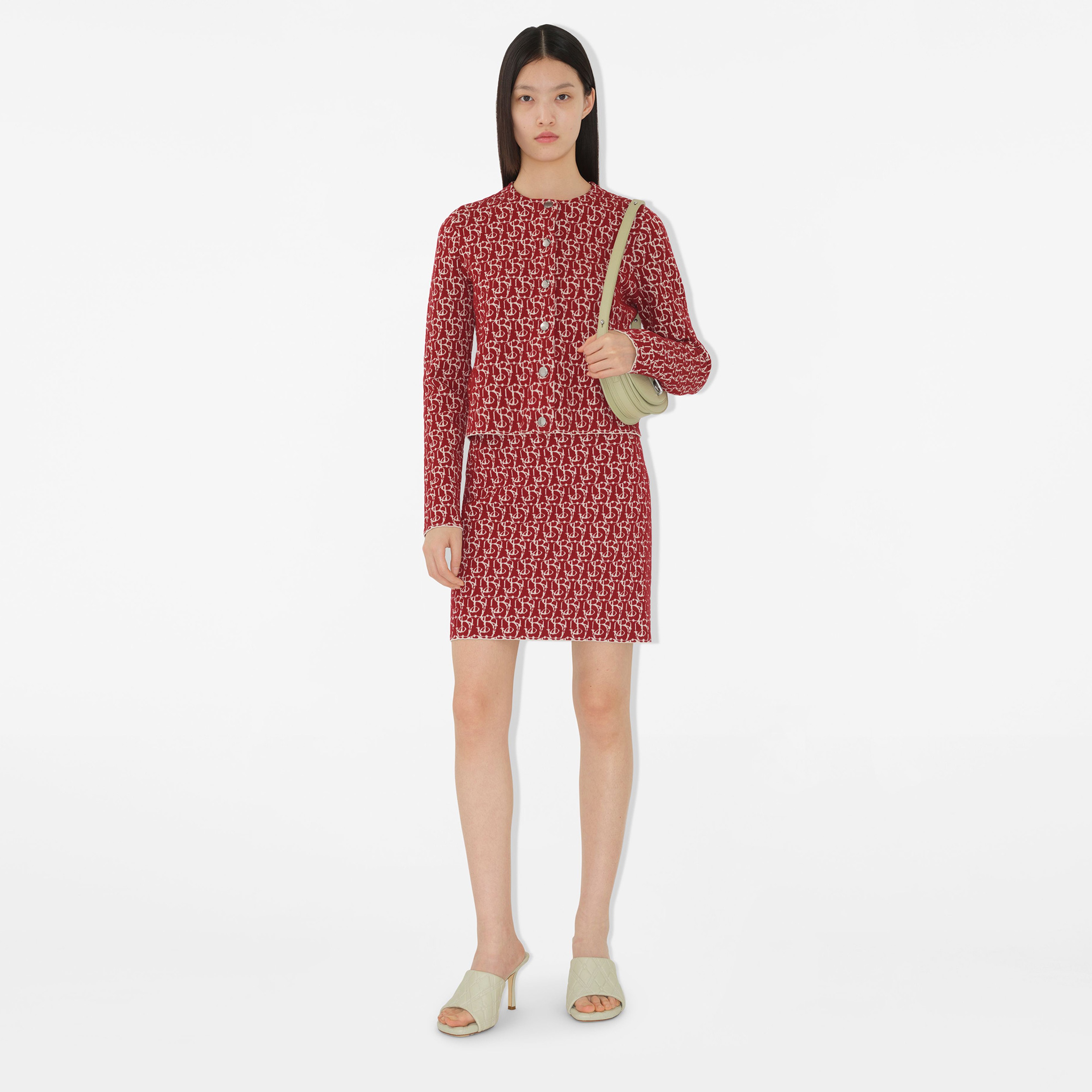 Burberry Lny Pai Charm Woollend Kadın Kırmızı Hırka