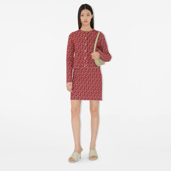 Burberry Lny Pai Charm Woollend Kadın Kırmızı Hırka