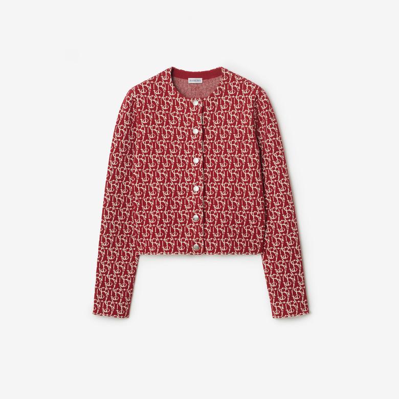 Burberry Lny Pai Charm Woollend Kadın Kırmızı Hırka