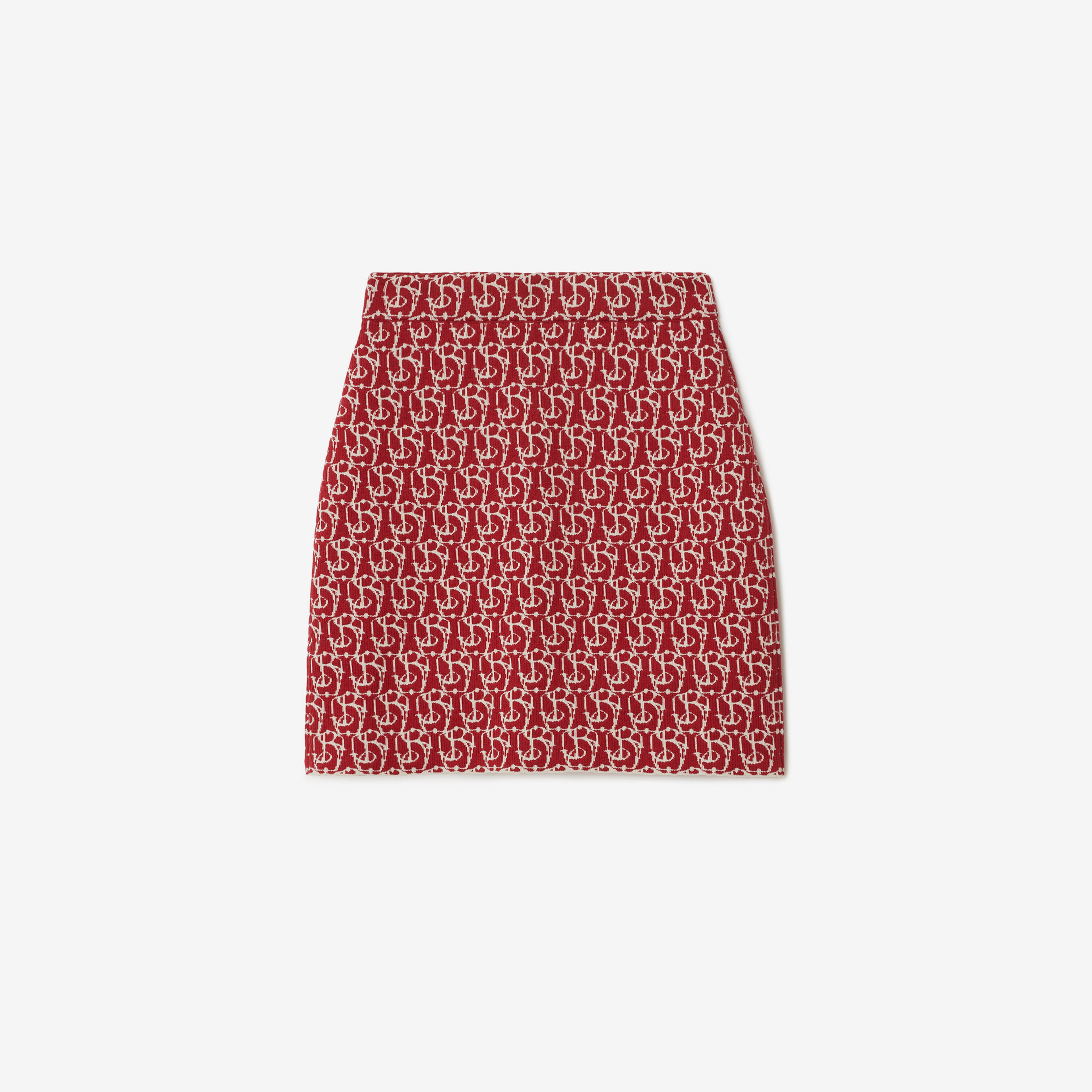 Burberry Lny Pai Charm Woollend Kadın Kırmızı Etek