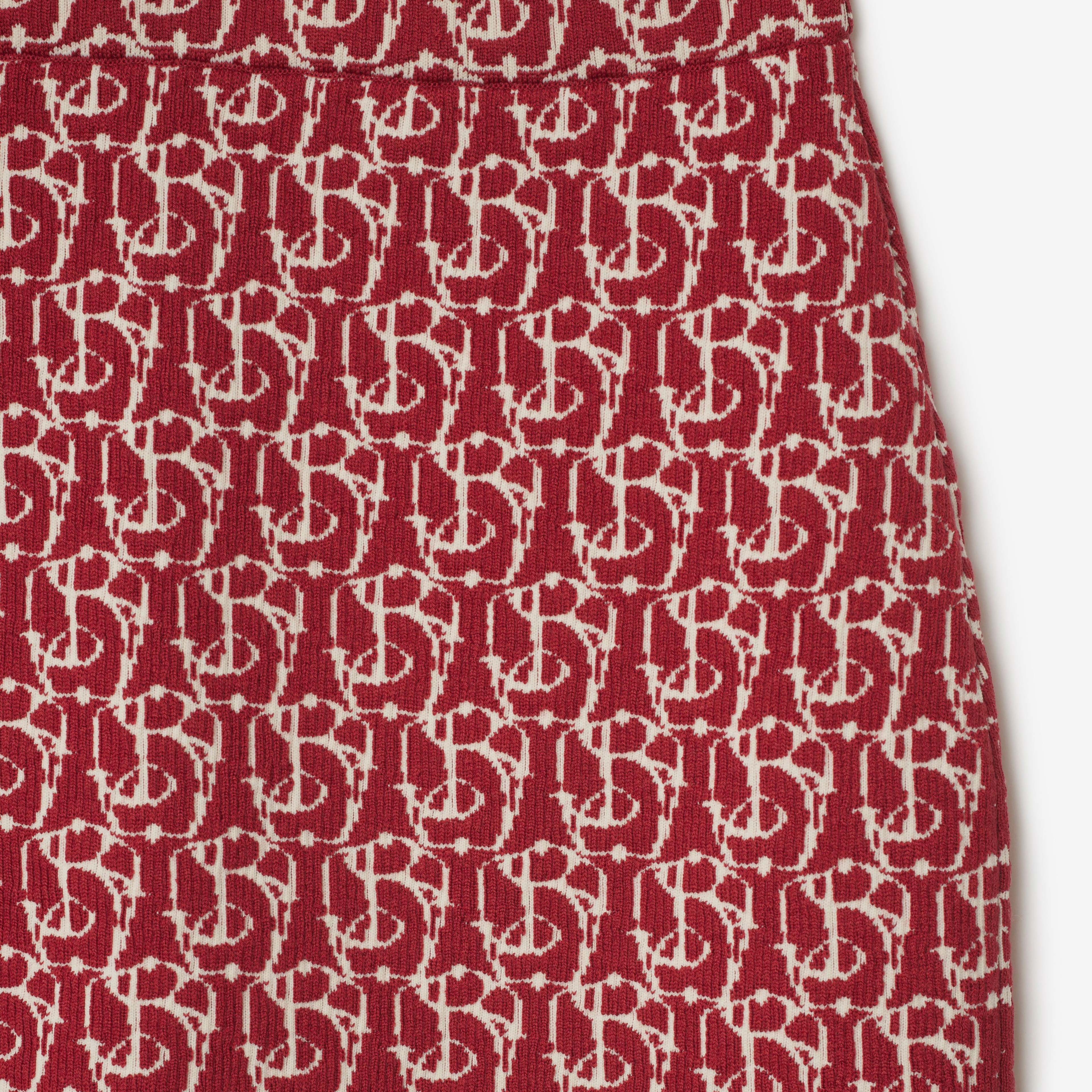 Burberry Lny Pai Charm Woollend Kadın Kırmızı Etek